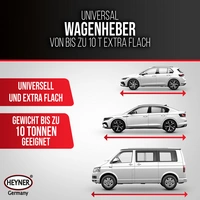 HEYNER® Wagenheber Doppelhub-Unterstellheber Flaschenwagenheber hydraulischer Stempelwagenheber 10t extra flach für HEYNER® Wagenheber Doppelhub-Unterstellheber Flaschenwagenheber hydraulischer Stempelwagenheber 10t extra flach für
