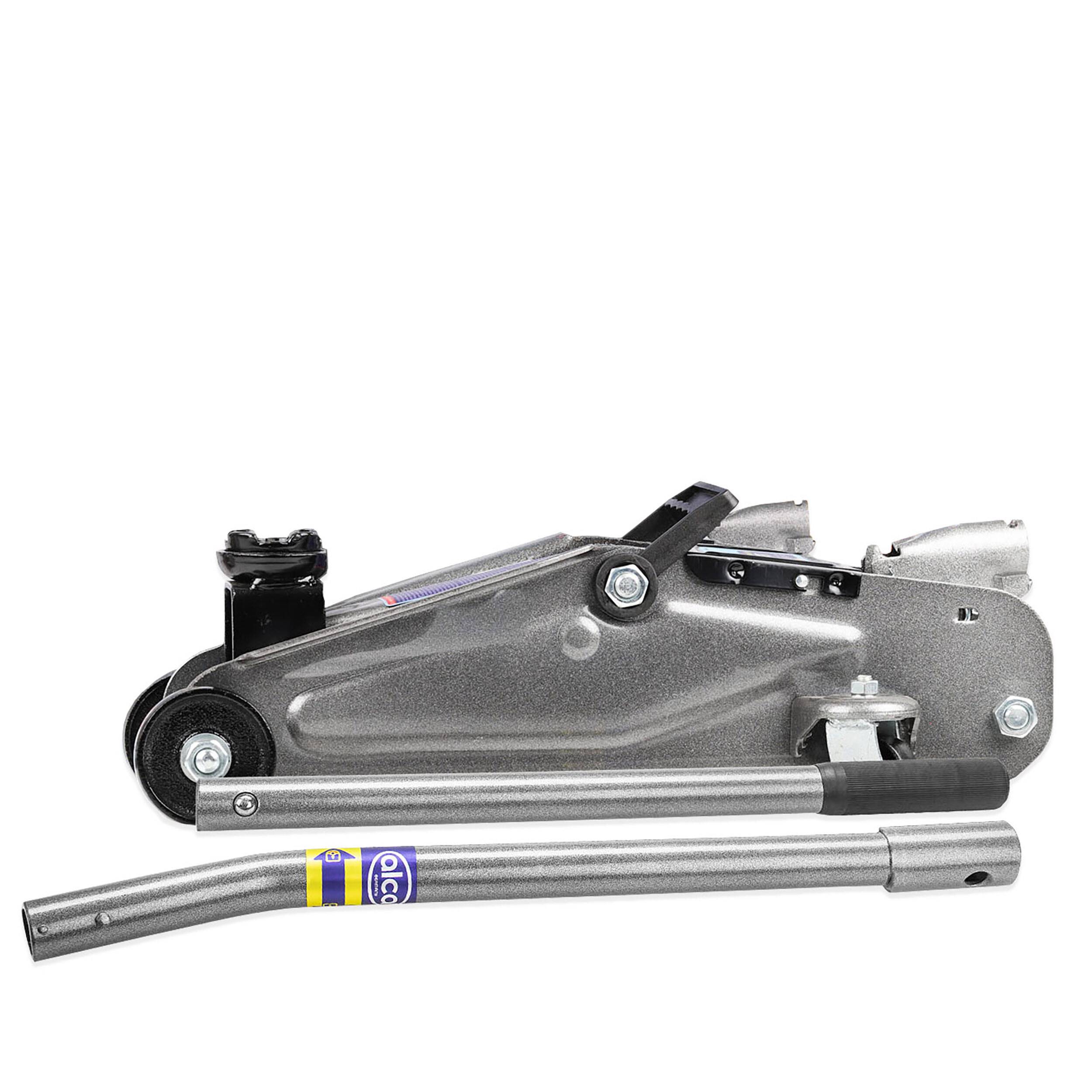 alca® Rangierwagenheber – hydraulisch, 2 Tonnen Traglast, Hubhöhe 135–330 mm, stabile Ausführung, zweiteiliger Griff,