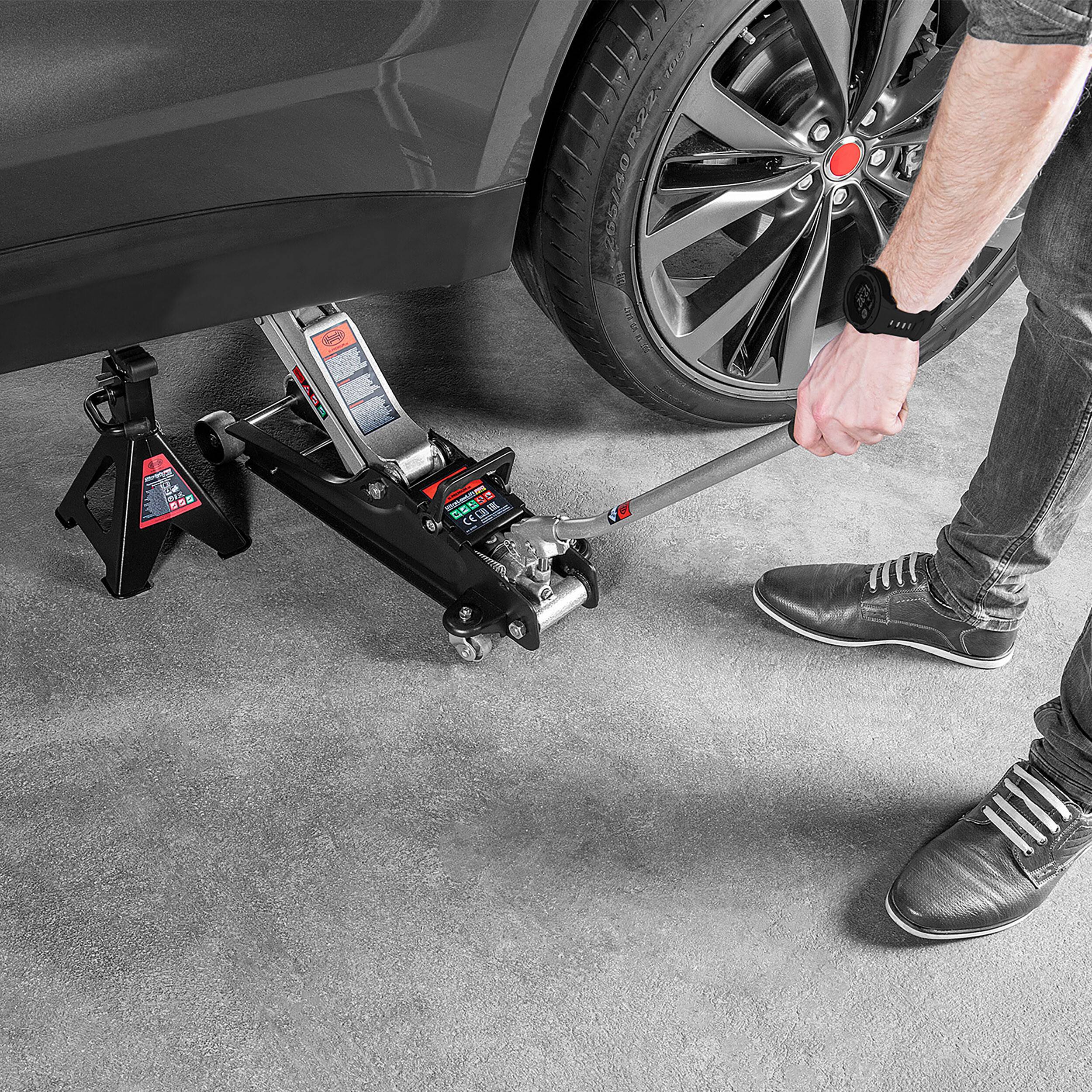 HEYNER® Rangierwagenheber Wagenheber Hydraulik + extra flach + 2,25t Kapazität + robuste Qualität + leichte Handhabung +