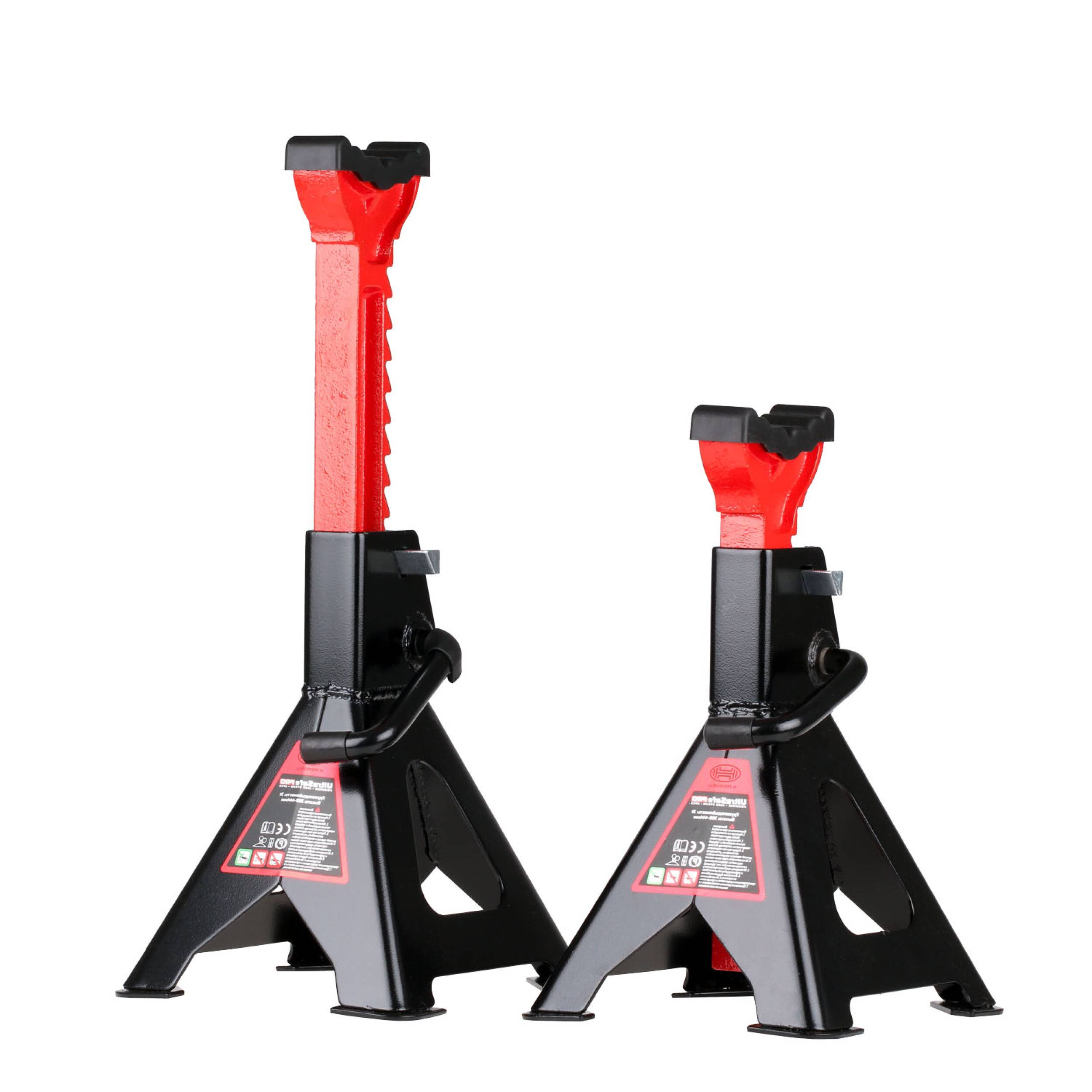 HEYNER® Unterstellbock TÜV/GS, Stützbock, Stützfuß, höhenverstellbar, Stahl 3000kg Traglast, 2er Set