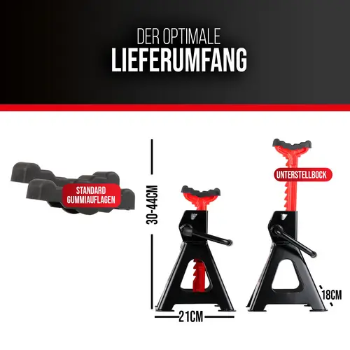 HEYNER® Unterstellbock TÜV/GS, Stützbock, Stützfuß, höhenverstellbar, Stahl 3000kg Traglast, 2er Set HEYNER® Unterstellbock TÜV/GS, Stützbock, Stützfuß, höhenverstellbar, Stahl 3000kg Traglast, 2er Set