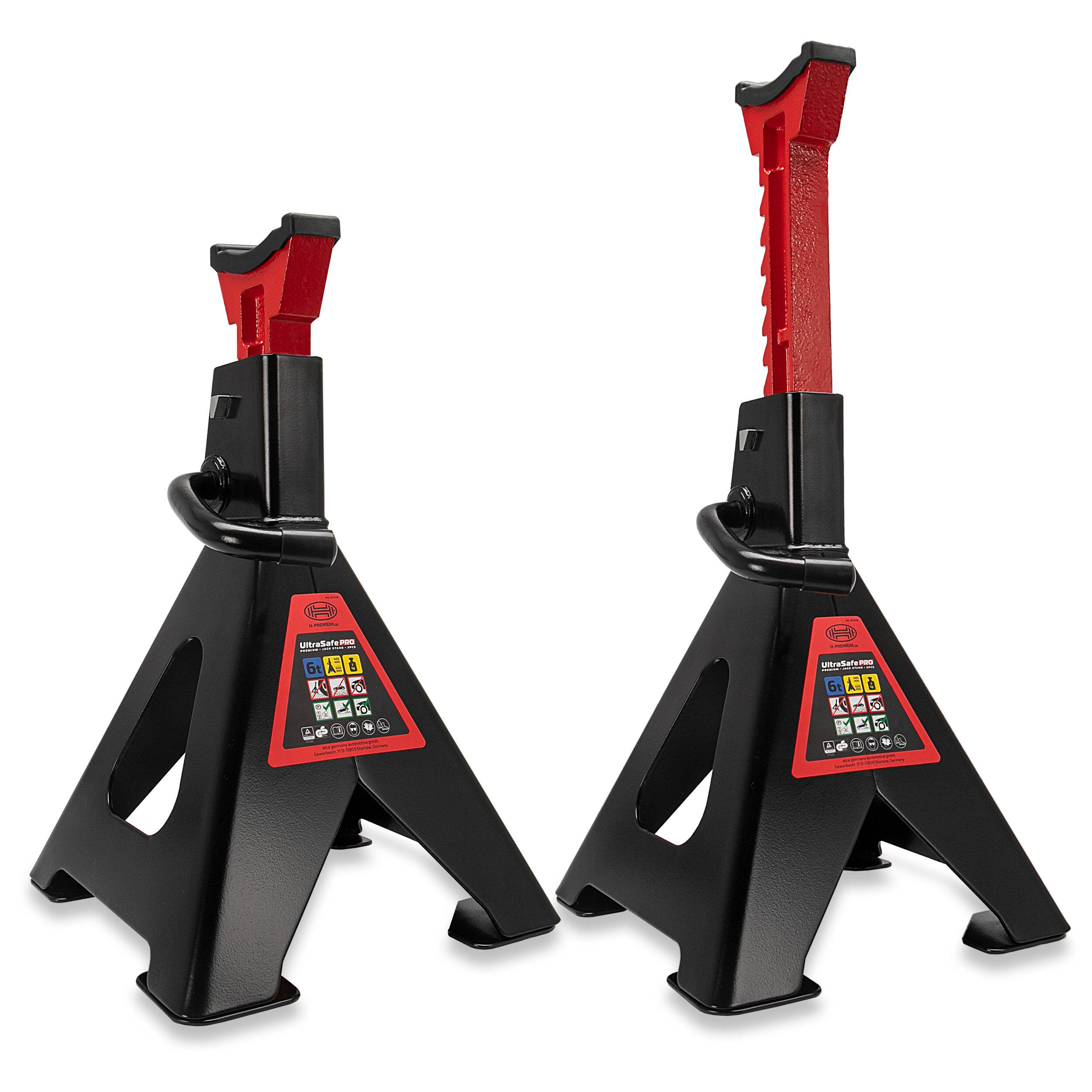 HEYNER® Unterstellbock TÜV/GS, Stützbock, Stützfuß, höhenverstellbar, Stahl 6000kg Traglast, 2er Set