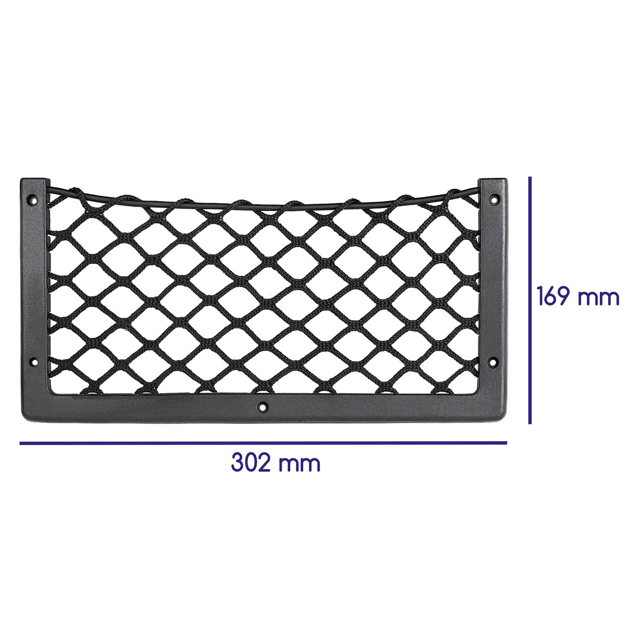alca® Ablagenetz S für Camping und Auto Innenraum Universal 30 x 17 cm Extra stabiler Kunststoffrahmen, Reißfestes
