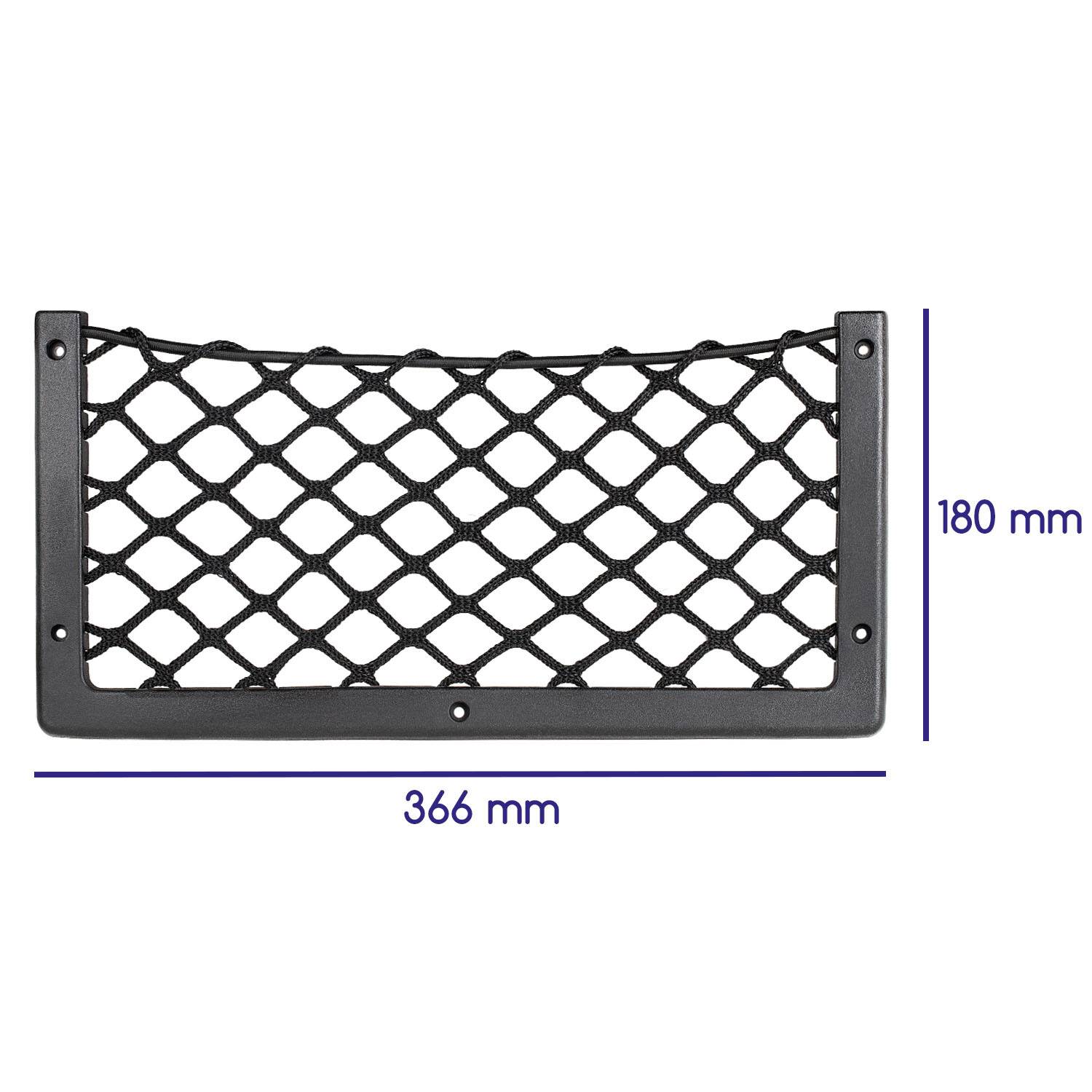 alca® Ablagenetz M für Camping und Auto Innenraum Universal 36,6 x 18 cm Extra stabiler Kunststoffrahmen, Reißfestes