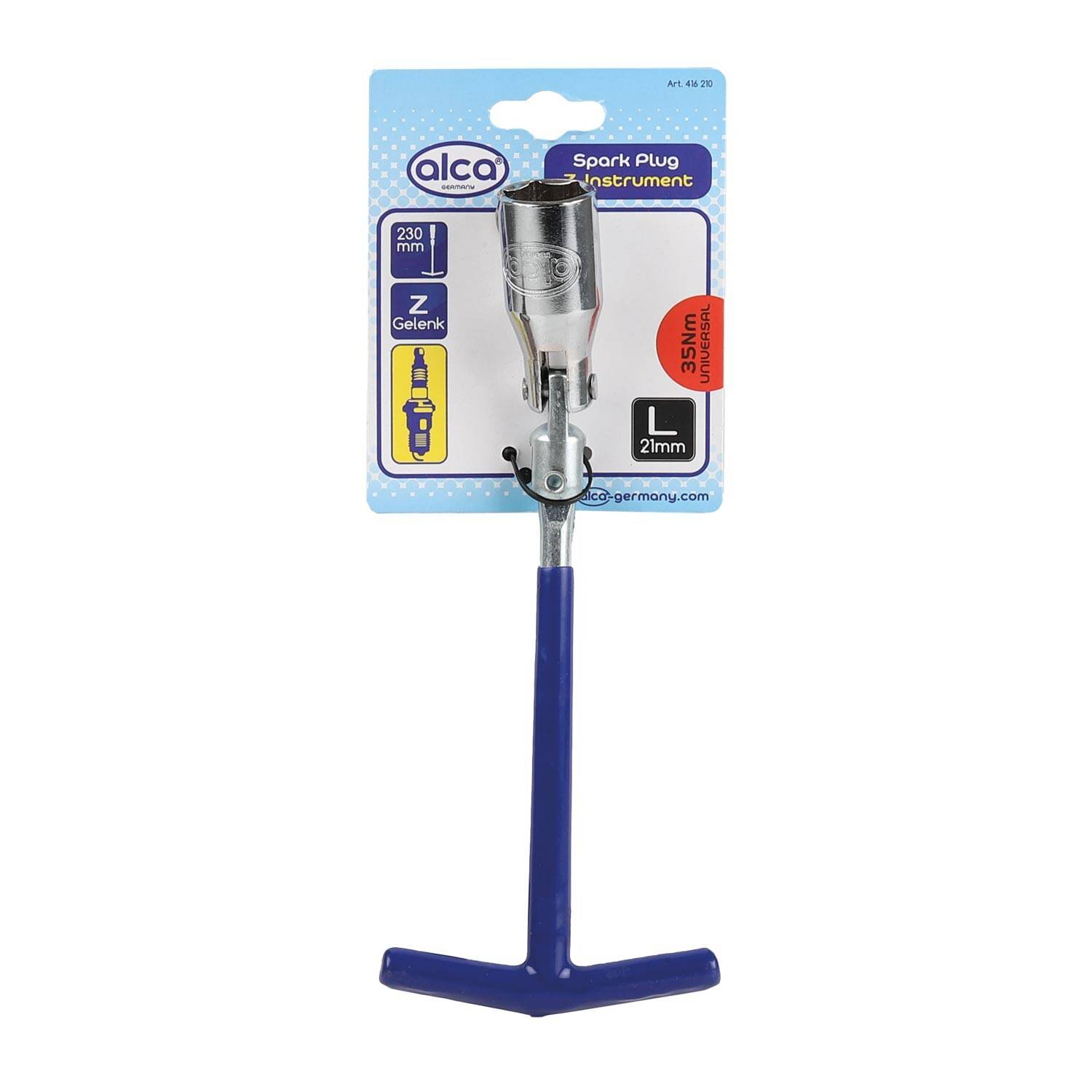 alca® Zündkerzenschlüssel 21 mm mit T-Griff Z-Gelenk Universal Zündkerzenentferner Zündkerzensteckschlüssel Werkzeug für