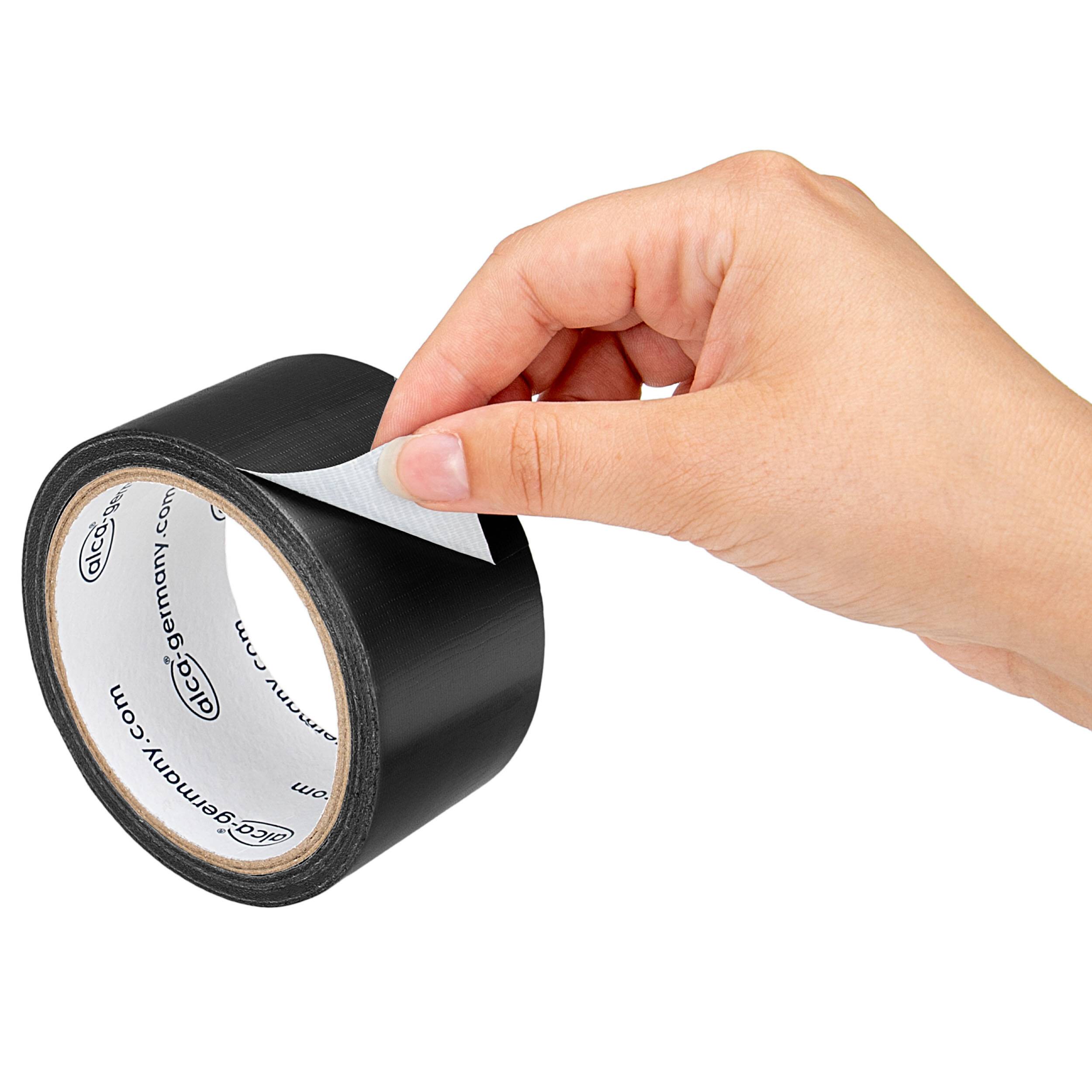 alca® Reparatur-Klebeband schwarz, (0,2x50 mm)x10 m wasser- & wetterfestes Panzerband,