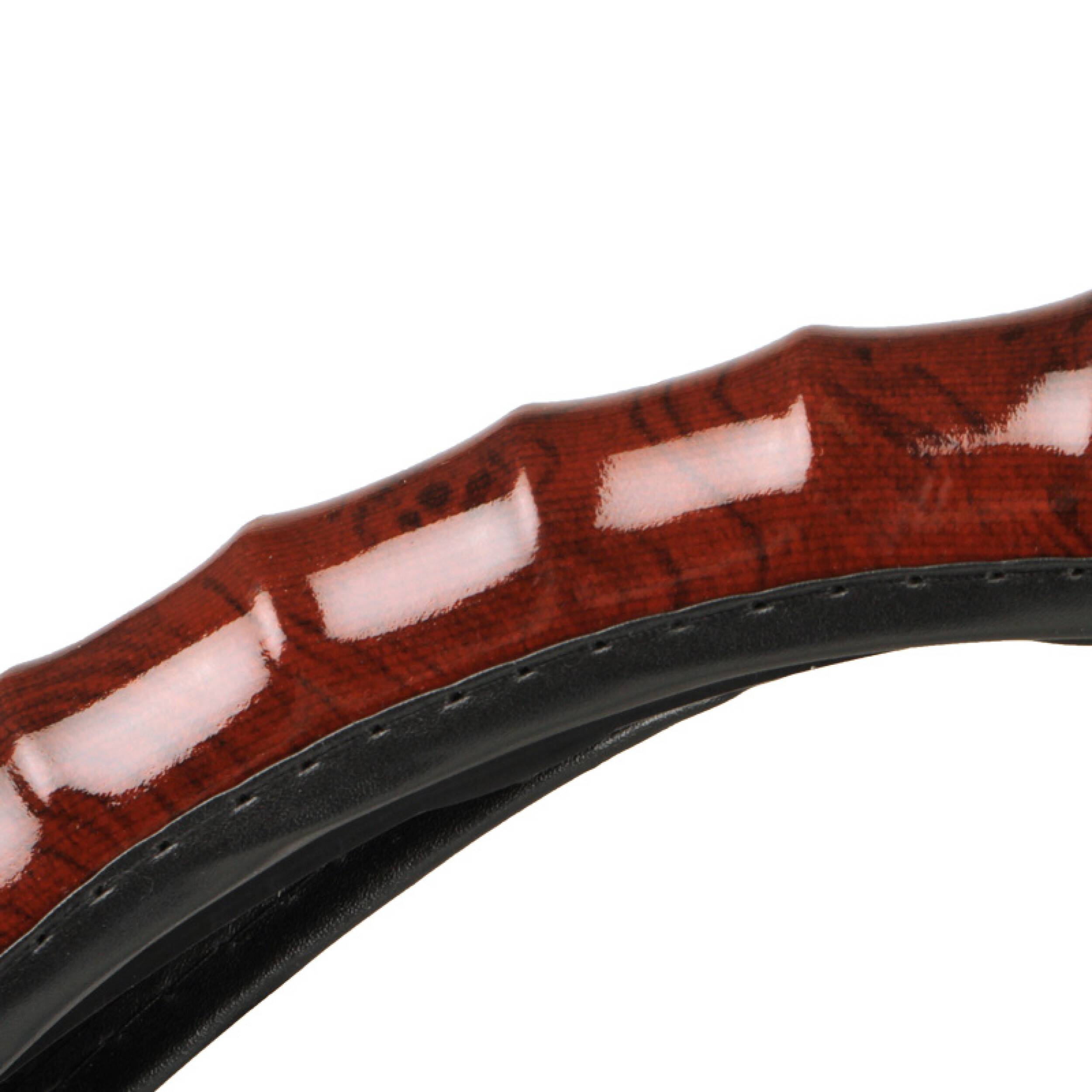 alca® Auto Lenkradhülle Luxus Holzoptik 37-39 cm Lenkradschoner rotbraun Universal weich Holzmaserung Wurzelholz Litschi