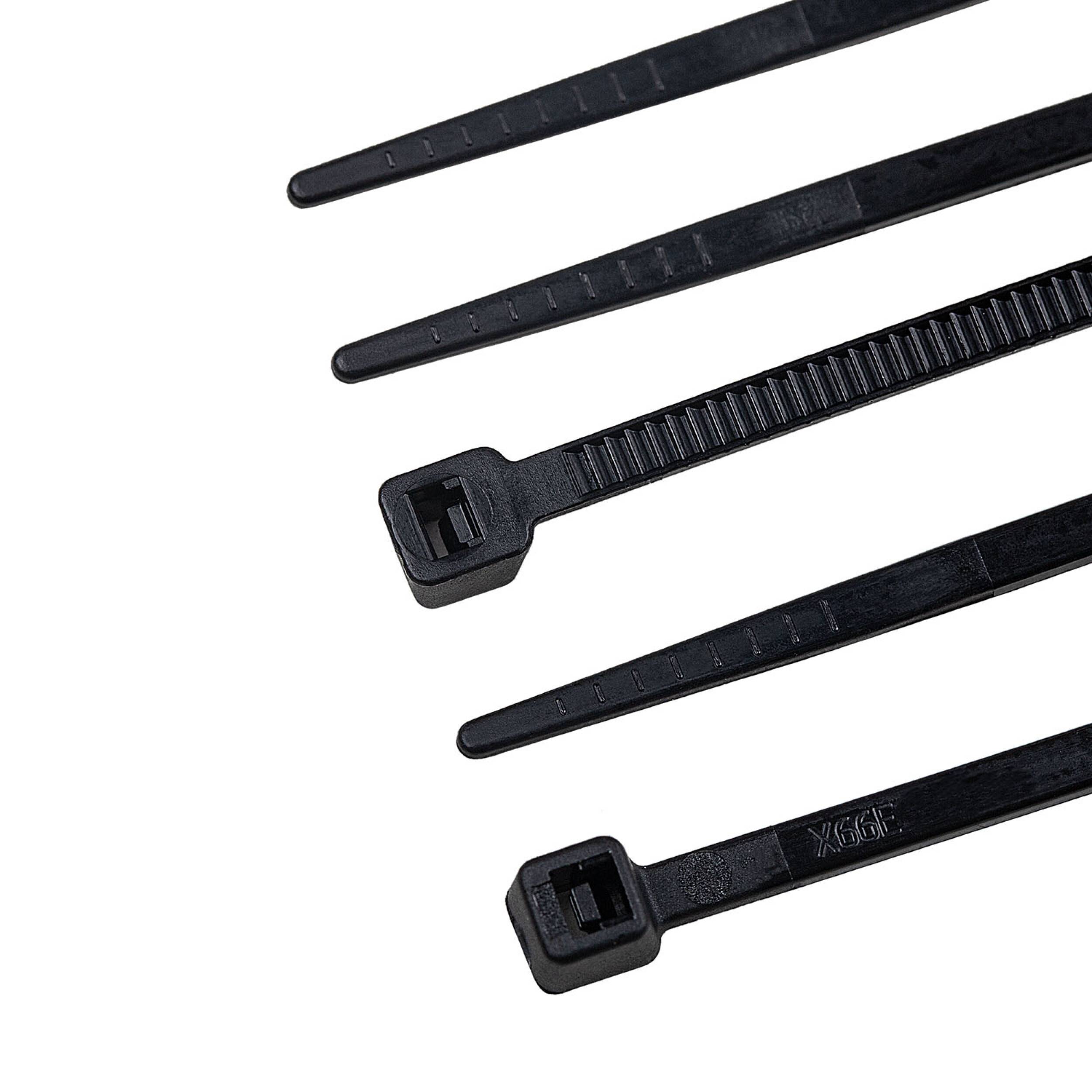 alca® Kabelbinder 2,5*200mm 100 St. schwarz 8 kg Zugfestigkeit UV-beständig für Innen- und Außen Kabelbefestigung Nylon