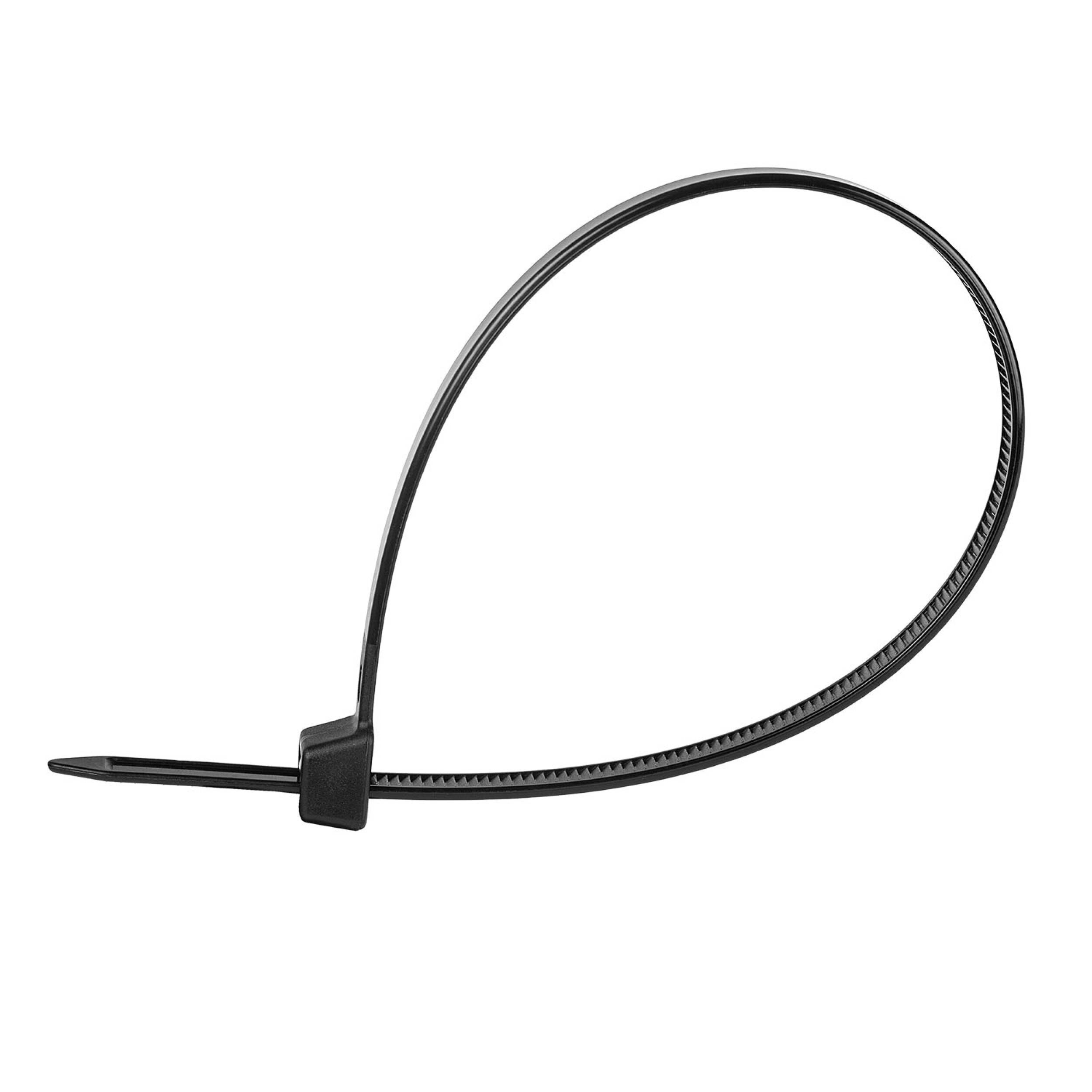 alca® Kabelbinder 4,8*350mm 50 St. schwarz 22 kg Zugfestigkeit UV-beständig für Innen- und Außen Kabelbefestigung Nylon