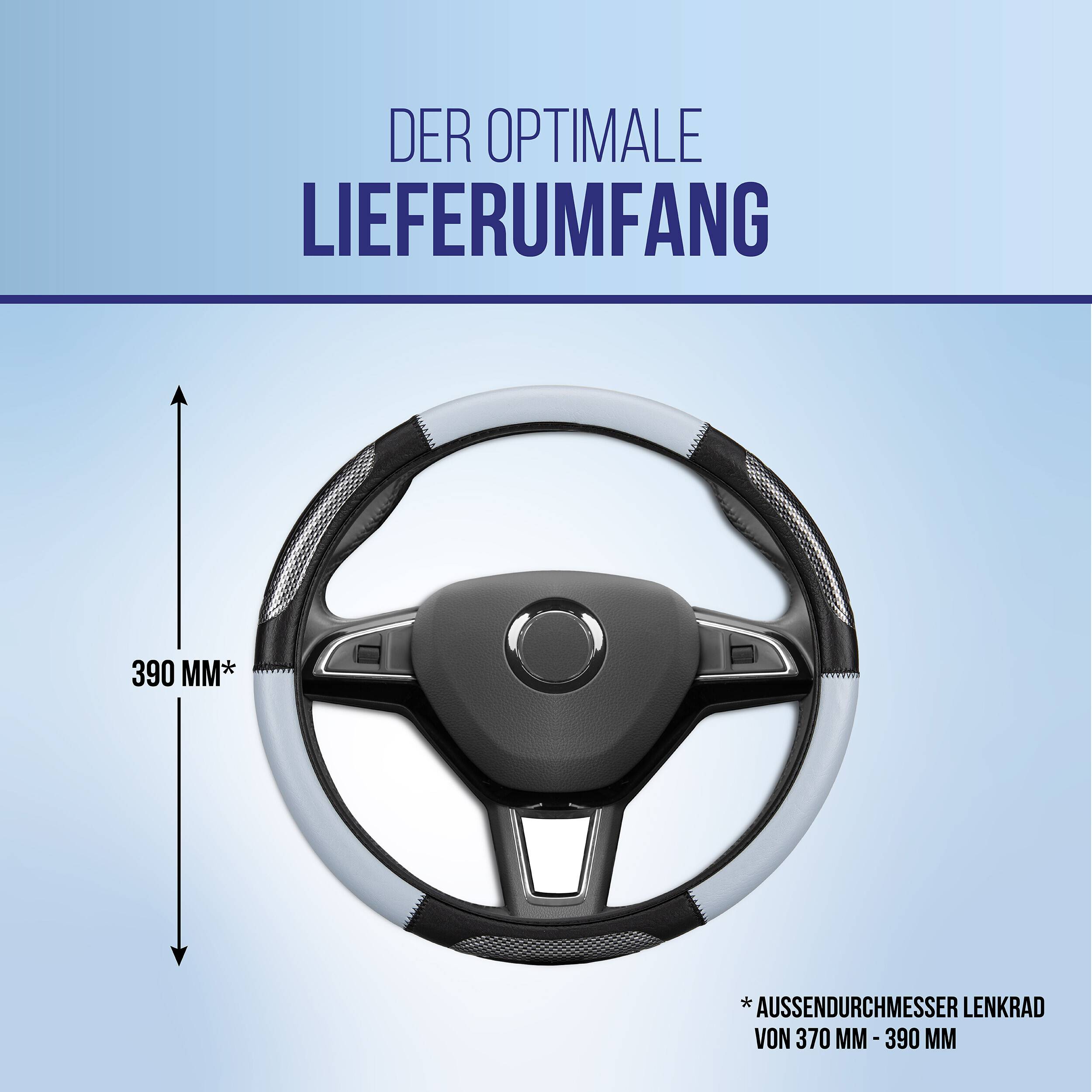 Darstellung eines Lenkrad-Pakets mit der Bezeichnung „Der optimale Lieferumfang