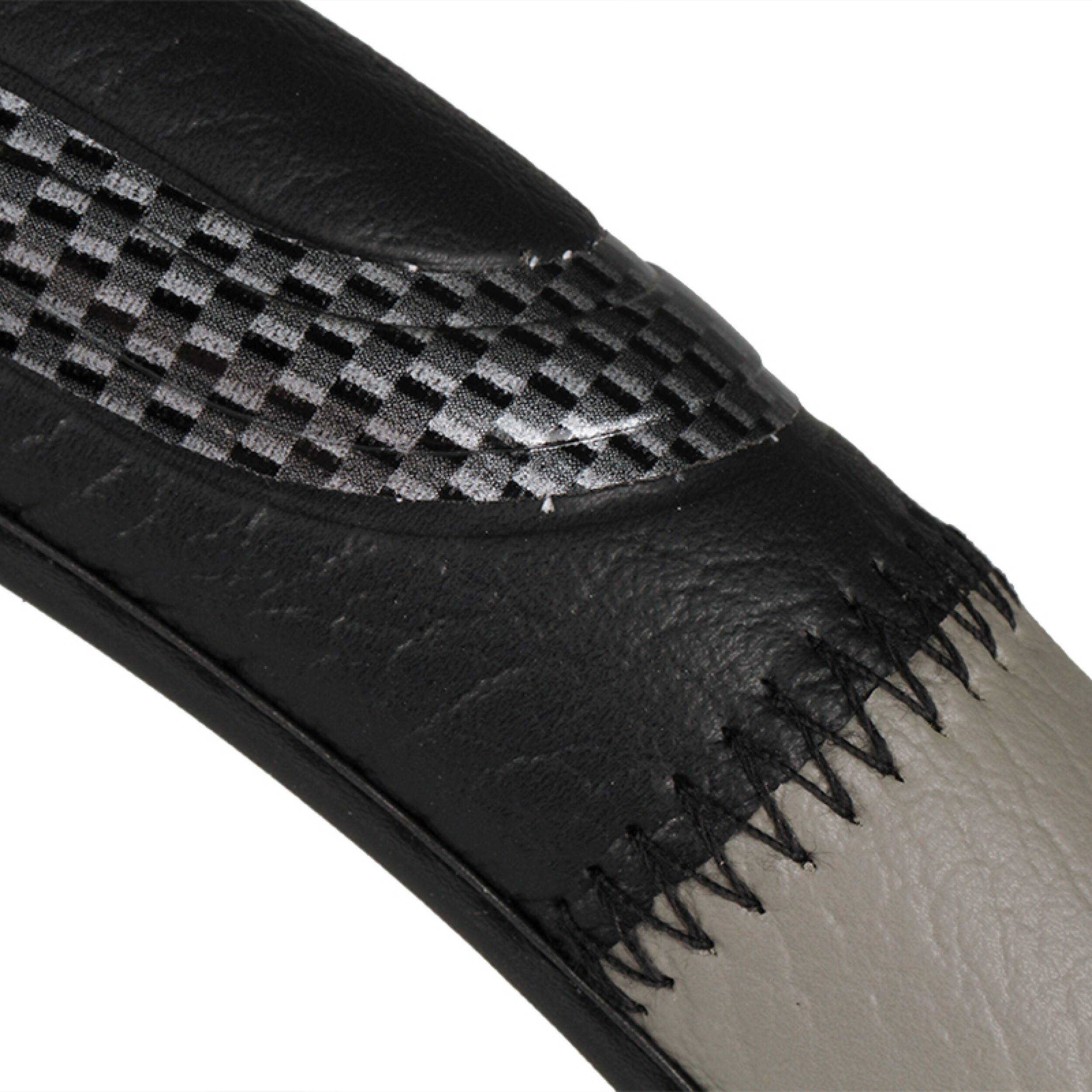 alca® Auto Lenkradhülle Luxus grau/schwarz 37-39 cm sportlich Lenkradschoner creme-farben schwarz weiches Leder