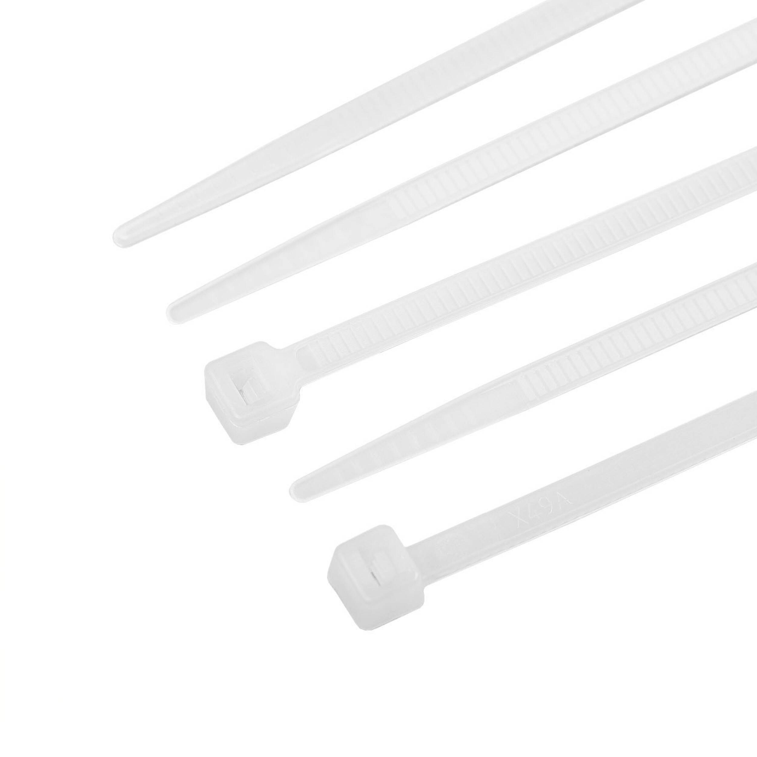 alca® Kabelbinder 2,5*200mm 100 St. weiß 8 kg Zugfestigkeit UV-beständig für Innen- und Außen Kabelbefestigung Nylon