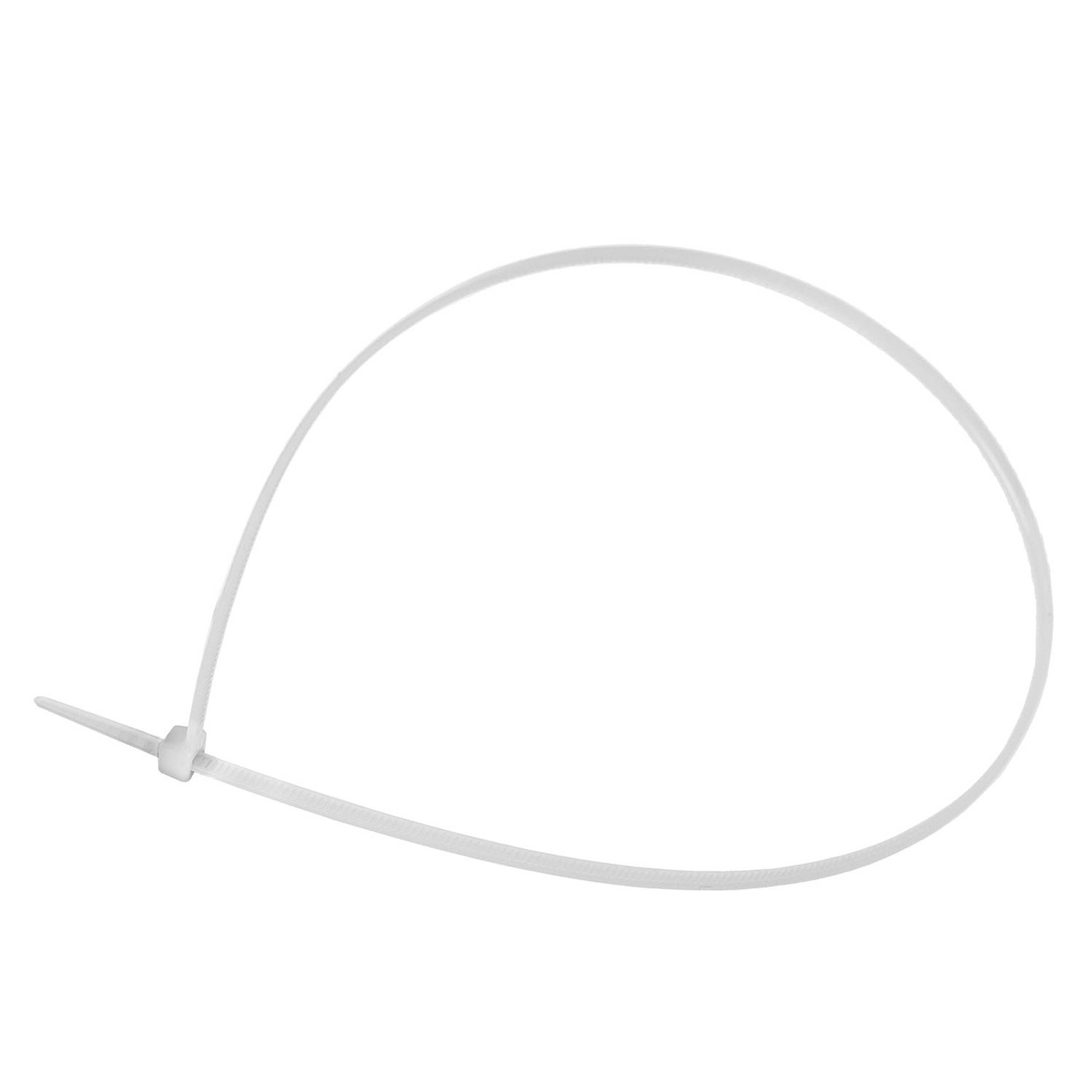 alca® Kabelbinder 3,6*370mm 100 St. weiß 18 kg Zugfestigkeit UV-beständig für Innen- und Außen Kabelbefestigung Nylon