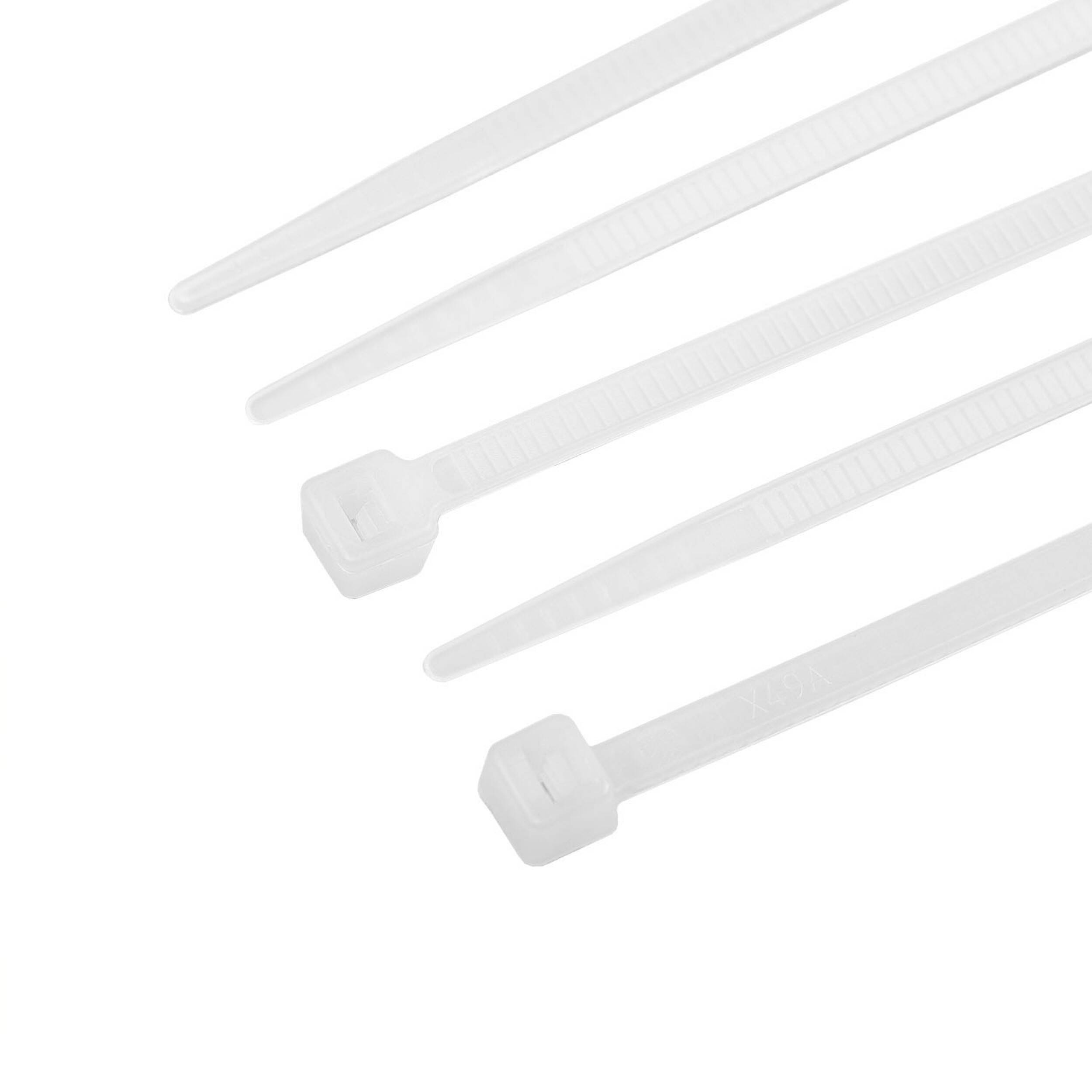 alca® Kabelbinder 3,6*200mm 100 St. weiß 18 kg Zugfestigkeit UV-beständig für Innen- und Außen Kabelbefestigung Nylon