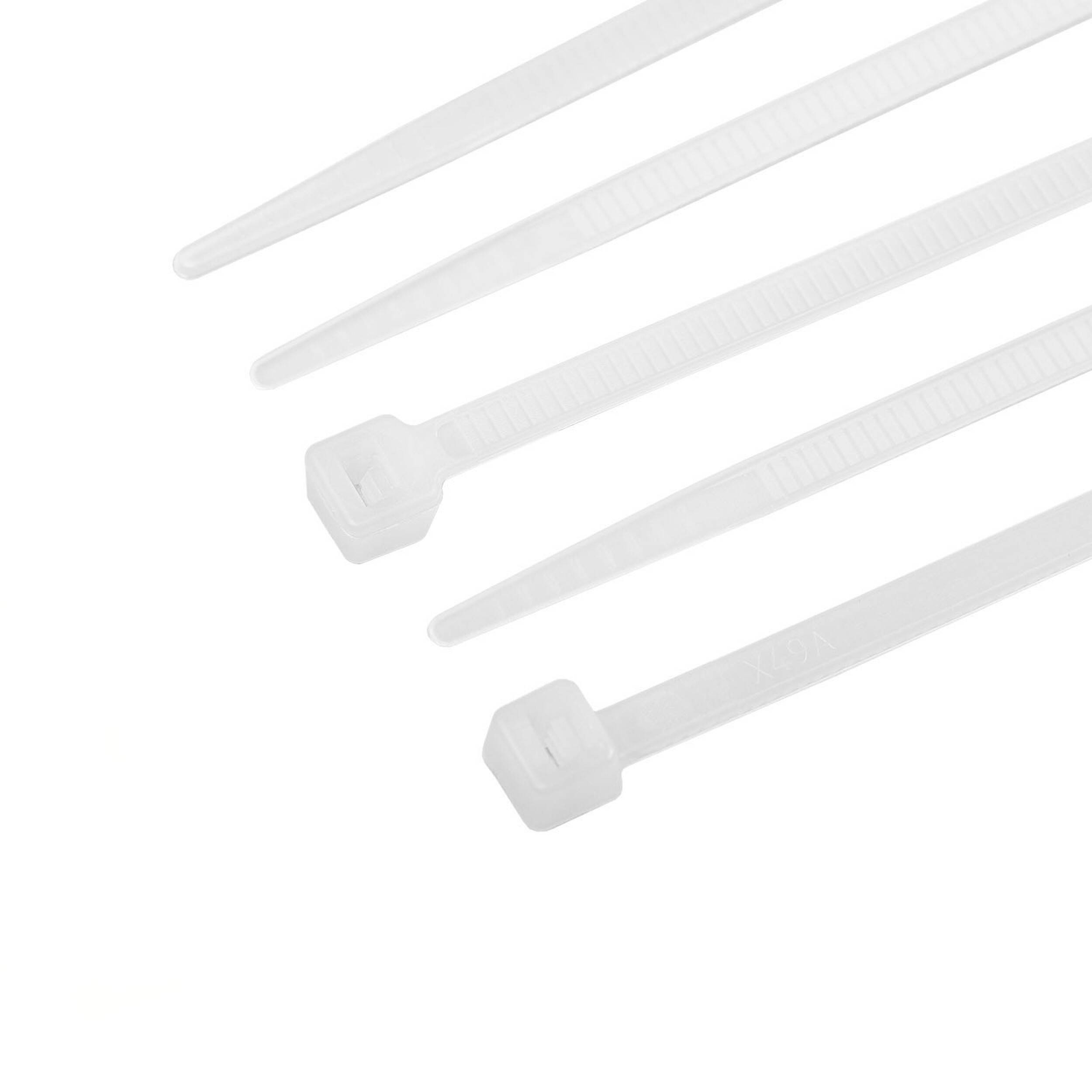 alca® Kabelbinder 3,6*300mm 100 St. weiß 18 kg Zugfestigkeit UV-beständig für Innen- und Außen Kabelbefestigung Nylon