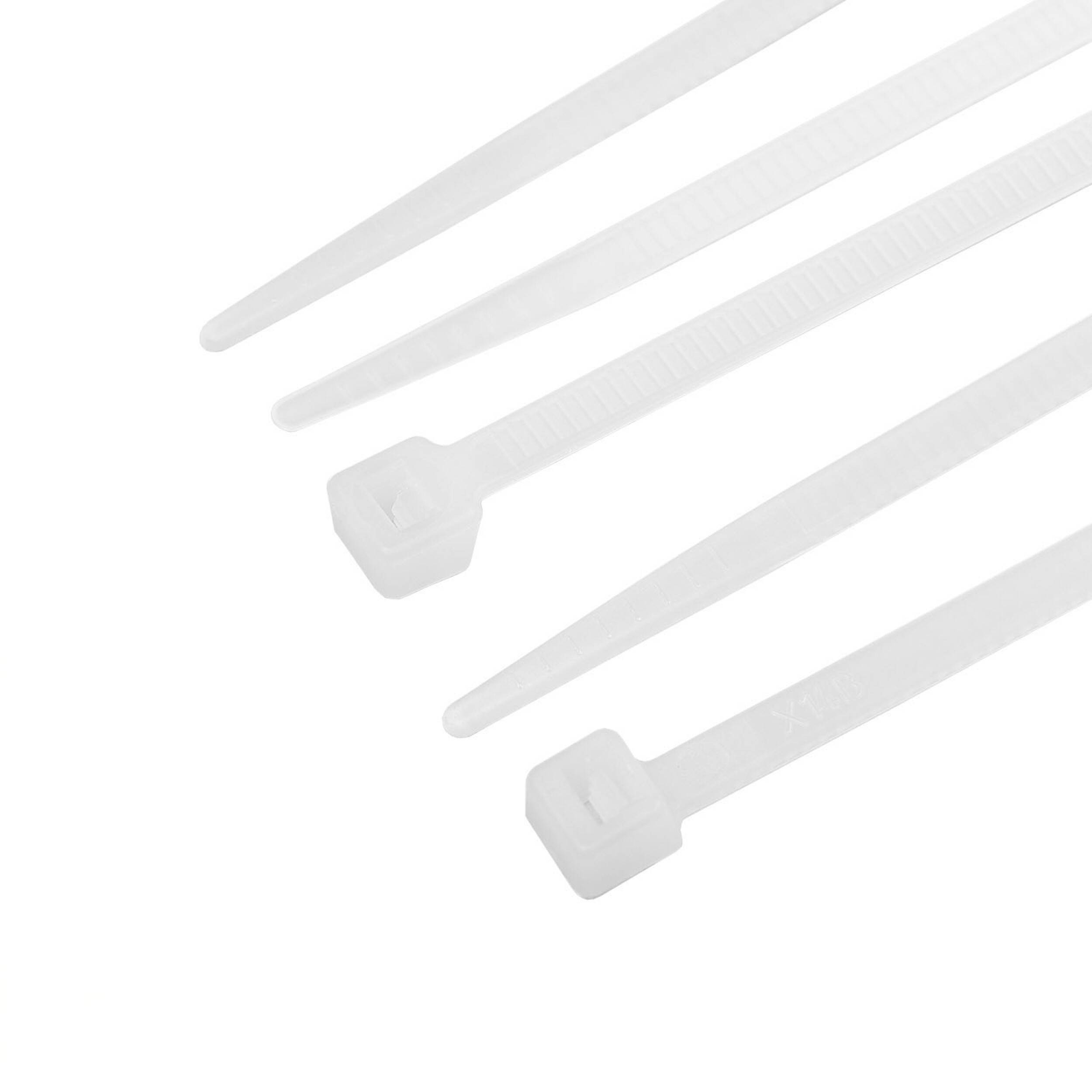 alca® Kabelbinder 3,6*370mm 100 St. weiß 18 kg Zugfestigkeit UV-beständig für Innen- und Außen Kabelbefestigung Nylon