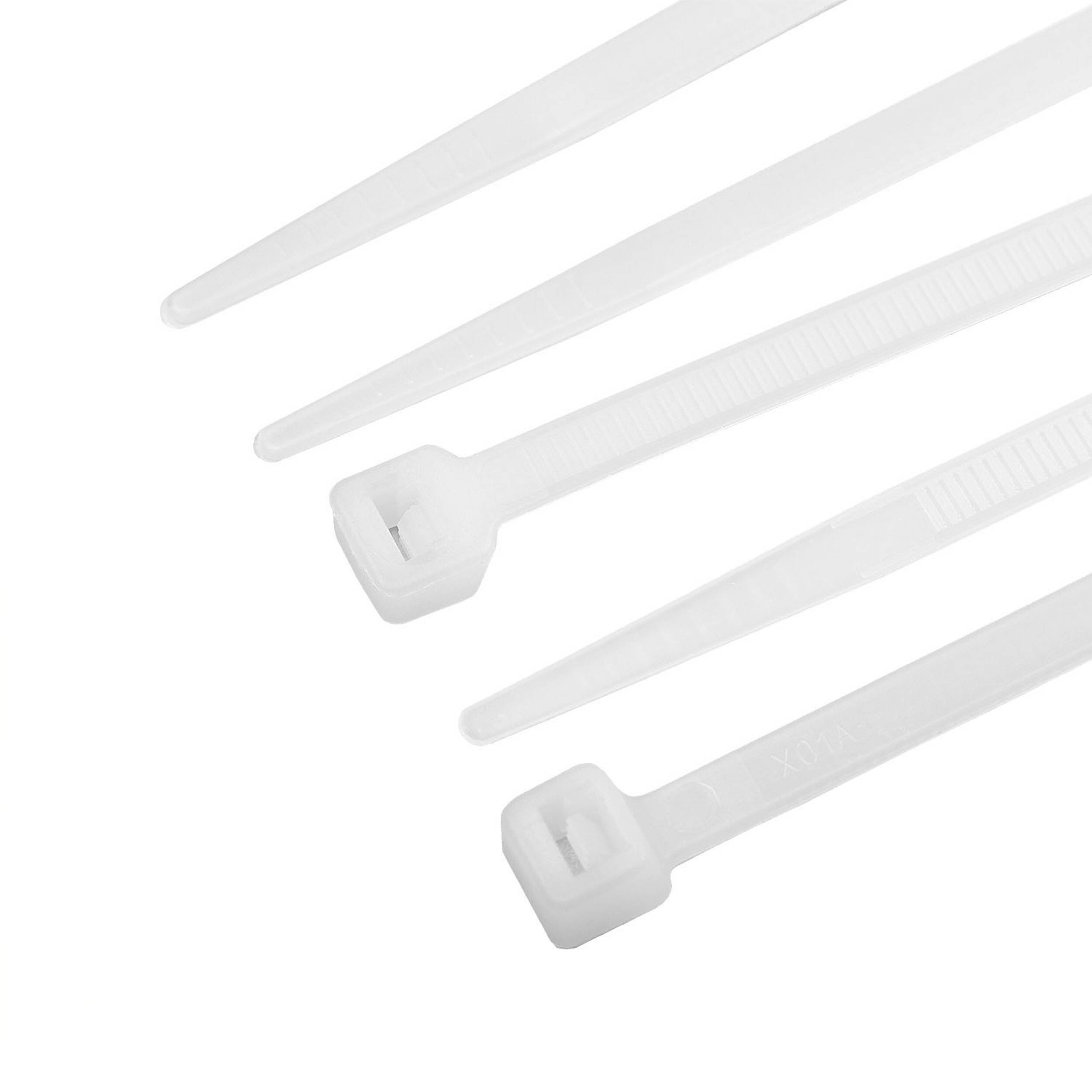 alca® Kabelbinder 4,6*450mm 50 St. weiß 22 kg Zugfestigkeit UV-beständig für Innen- und Außen Kabelbefestigung Nylon
