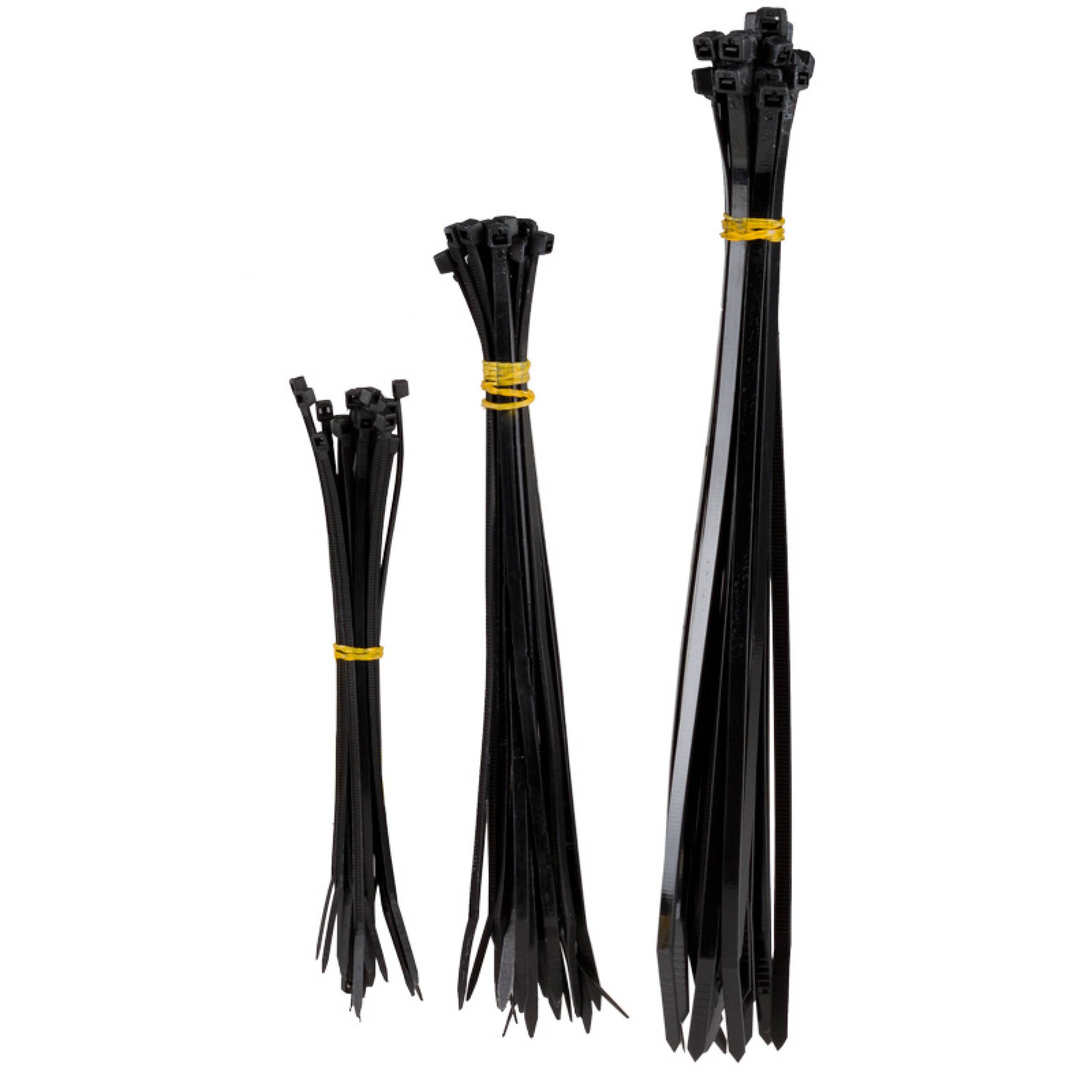 alca® Kabelbinder-Set 120 St. schwarz + weiß 100 mm 200 mm 250 mm Kabelbinder UV beständig chemisch resistent