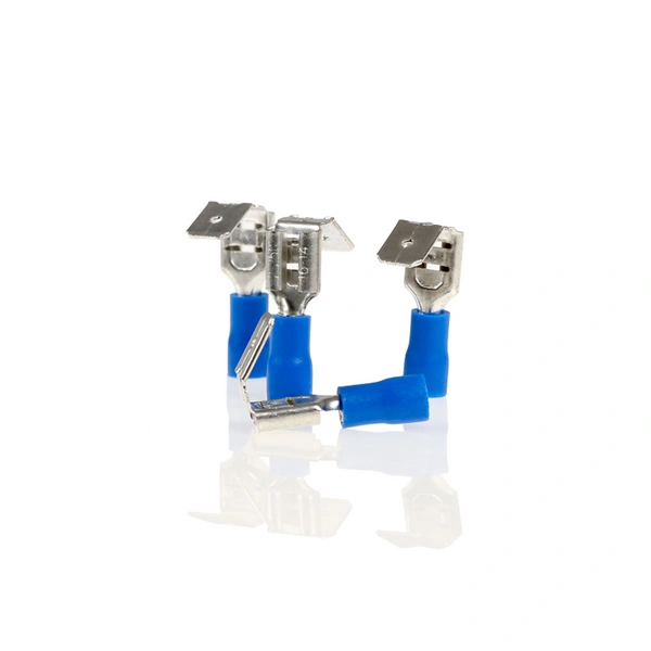 alca® Flachsteckhülsen mit Abzweig blau 6,3mm 10St. 1,5-2,5mm² AWG 16-14 teilisoliert männlich Flachstecker alca® Flachsteckhülsen mit Abzweig blau 6,3mm 10St. 1,5-2,5mm² AWG 16-14 teilisoliert männlich Flachstecker