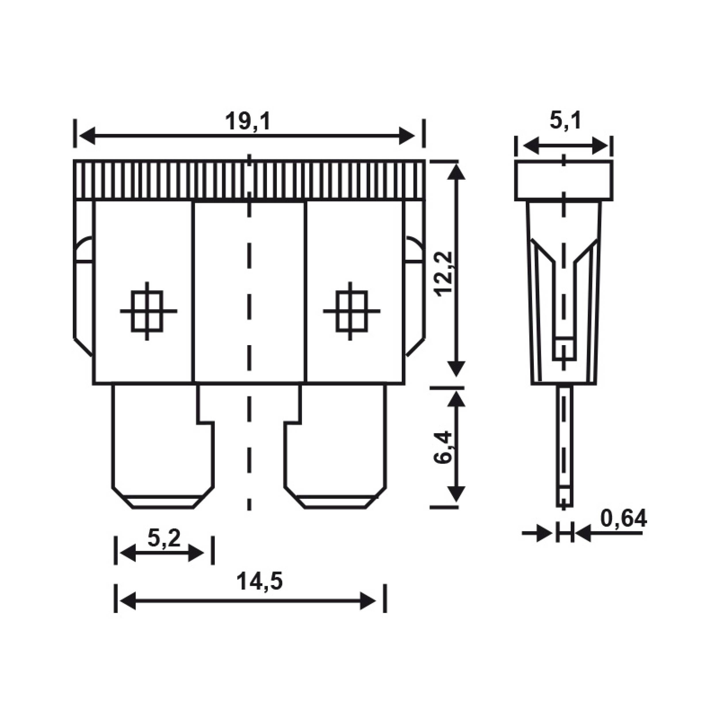 alca® Flach-Sicherungen 10 A; 100 St. Economy Box rote Auto Flachsicherungen Schmelzsicherung für Caravan Traktor Bus
