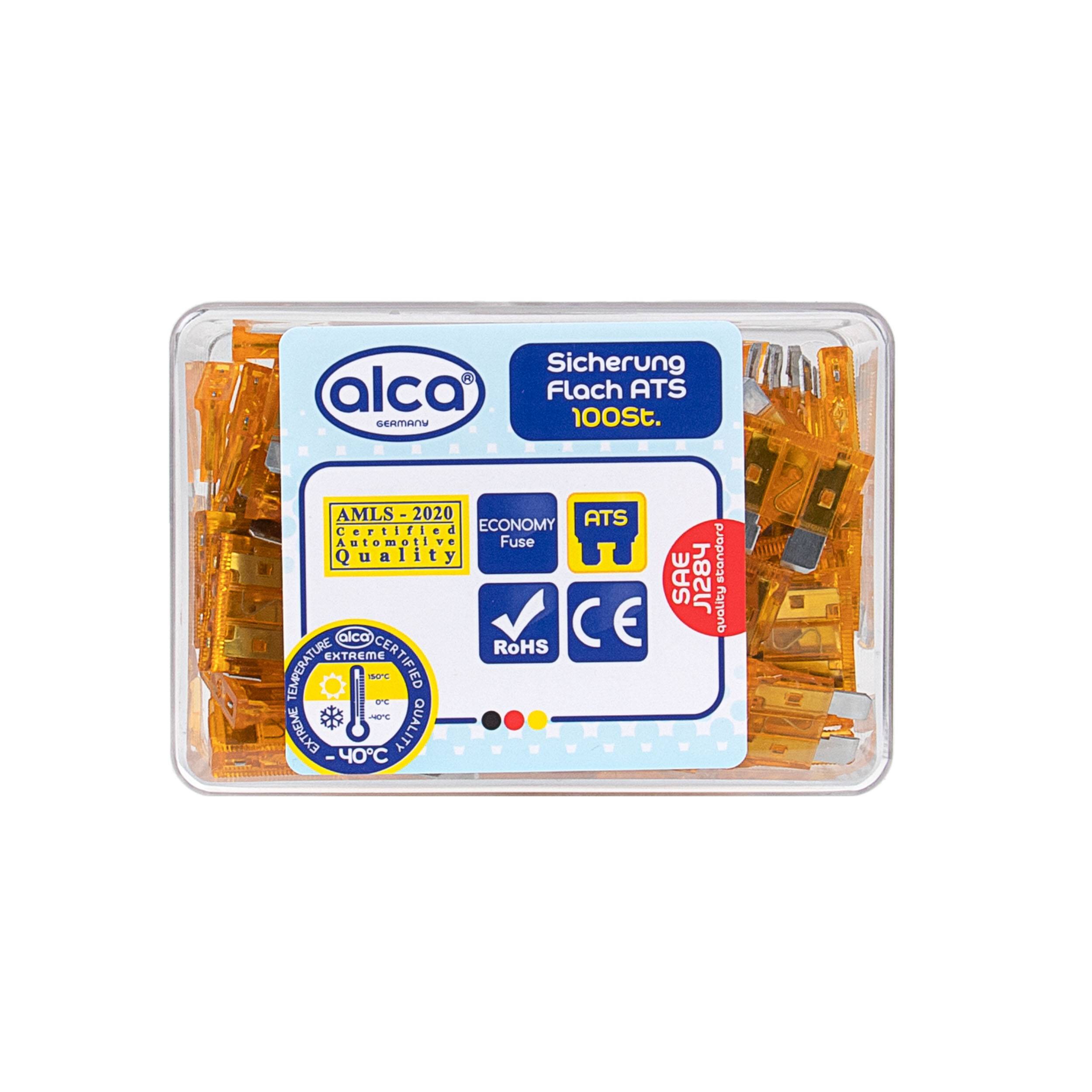 alca® Flachsicherungen 5 A zu 100 St. in einer Economy Box für Fahrzeuge Nennspannung DC 32 V nach Standard SAE J1284,