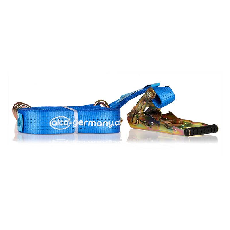 alca® Zurrgurt 5t 10m 50mm 5000 daN blau verstellbar mit Ratsche + 2 Stahlhaken Ratschenspanner Spanngurt zertifiziert