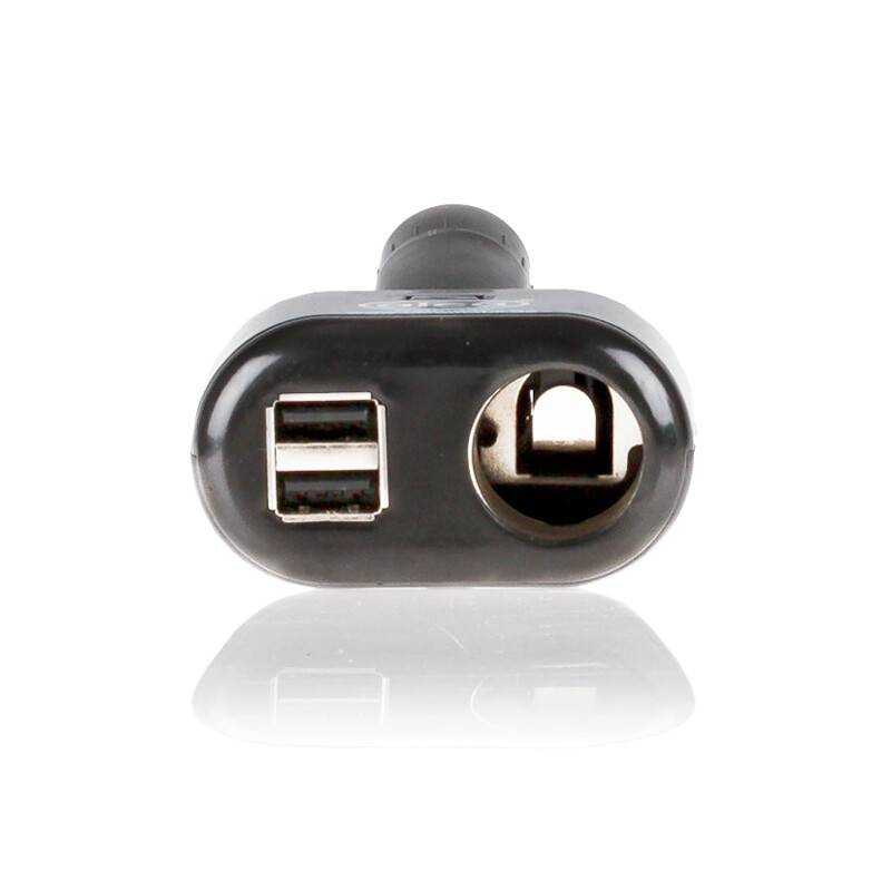alca® Verteiler Dual, 12V 15A, Auto-Steckdose mit Sicherung & 2xUSB-A Ladeadapter Zweifach für den