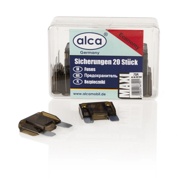 alca® Maxi-Sicherung 70A; 20 St. Economy Box 32 V Farbe - braun Maxi Flachsicherung für Fahrzeuge LKW Bus alca® Maxi-Sicherung 70A; 20 St. Economy Box 32 V Farbe - braun Maxi Flachsicherung für Fahrzeuge LKW Bus