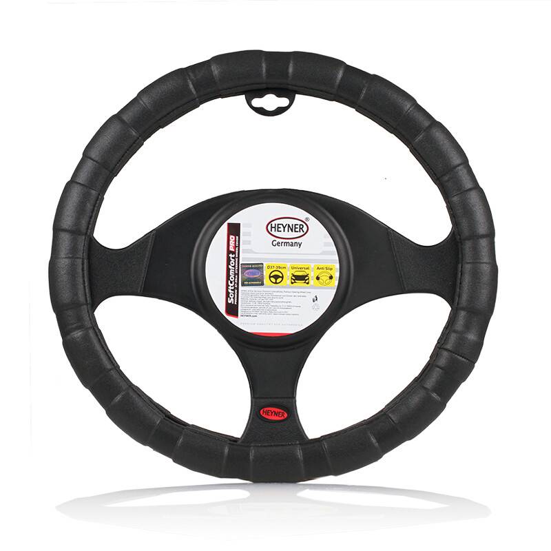 HEYNER® Lenkradhülle Auto 37–39 cm – rutschfest, weich, griffig, schwarz, geruchsneutral