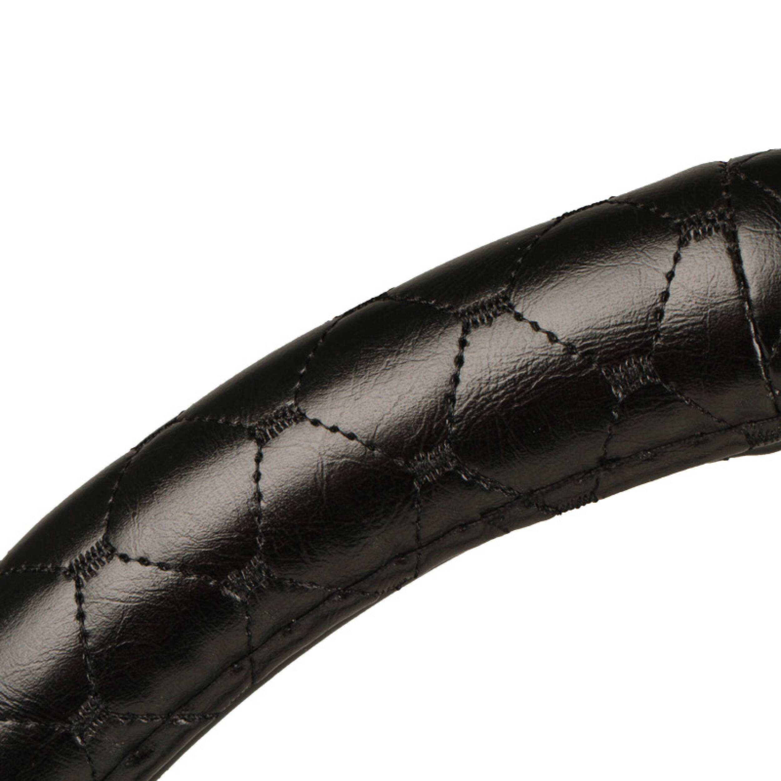 HEYNER® Lenkradhülle schwarz Auto 37-39 cm edler Lenkradschoner schwarzes weiches Leder griffsicher rutschfest bequem