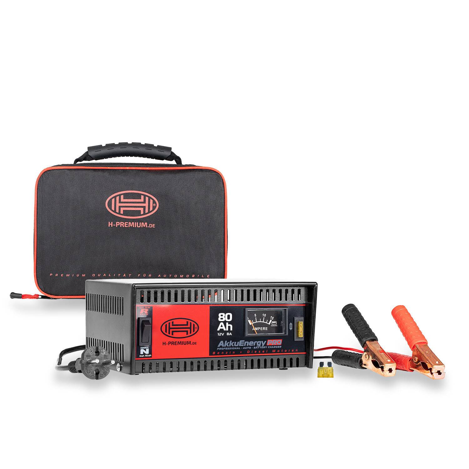 HEYNER® Batterieladegerät 12V 8A I Premium Ladegerät für AGM & Bleisäure Batterien mit Ladeanzeige, Schnellladefunktion