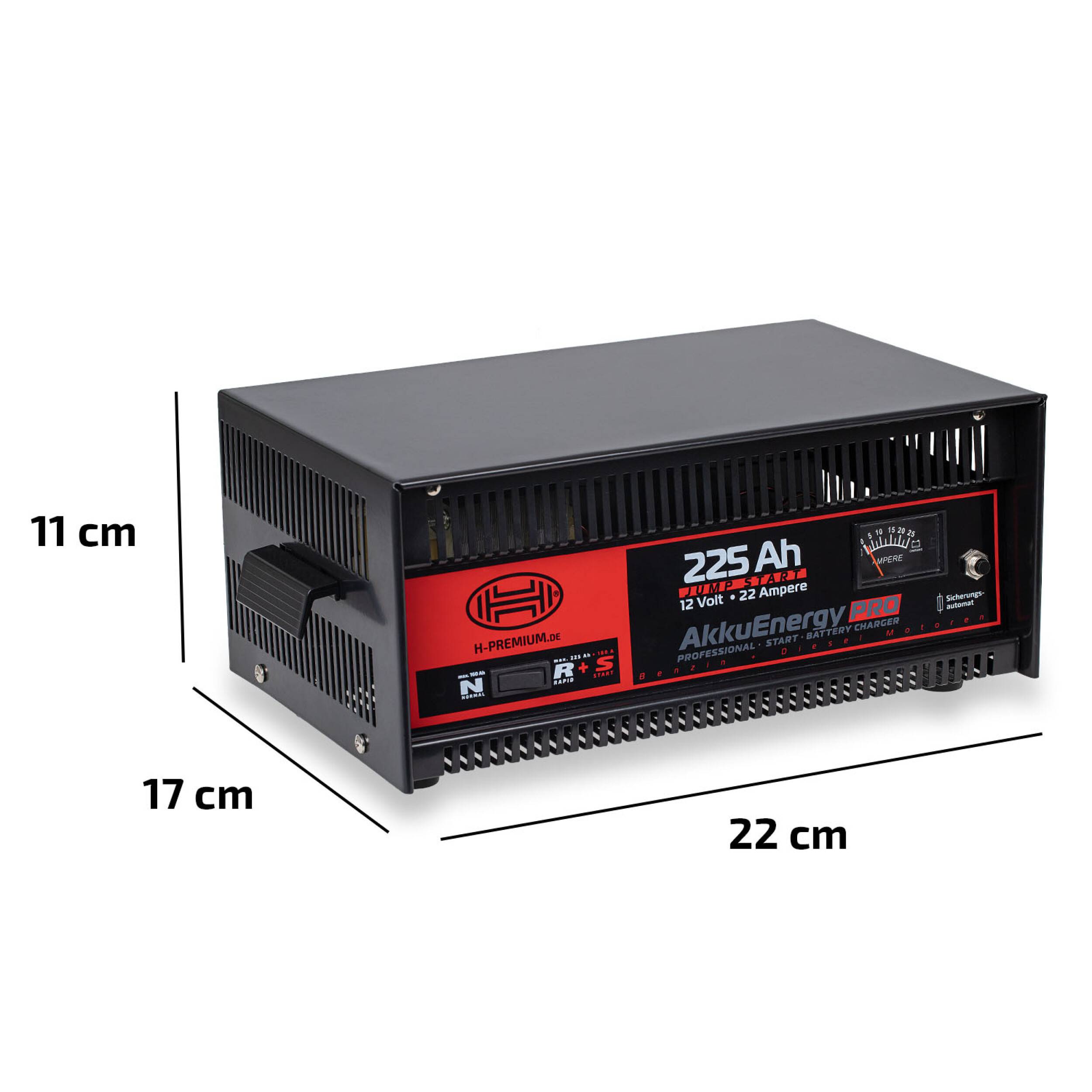 HEYNER® Batterieladegerät & Booster 12V 22A Outdoor-Ausführung mit Starthilfefunktion