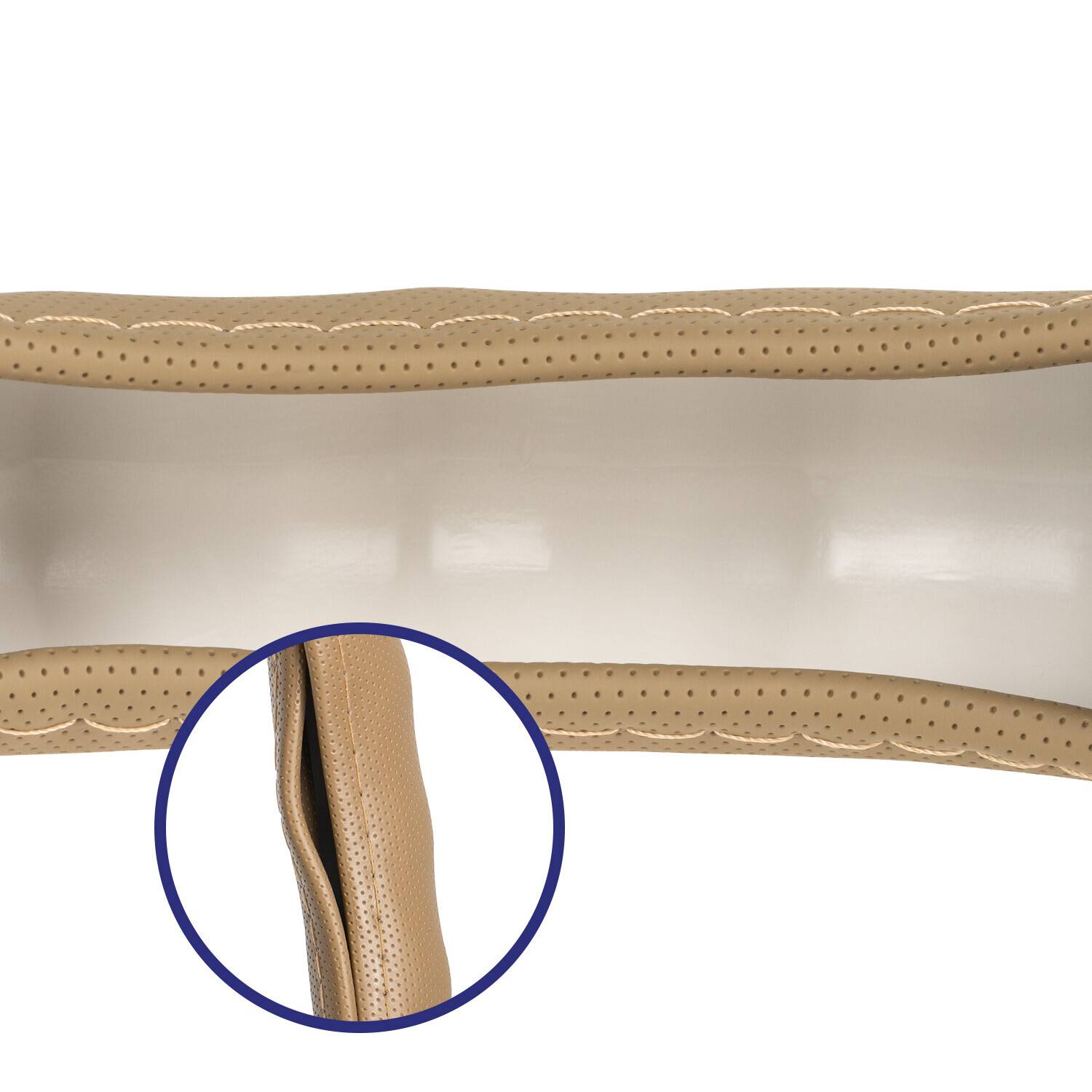 HEYNER® Lenkradhülle Auto 37–39 cm – weich, griffig, beige, soft perforiert, geruchsneutral, rutschfest