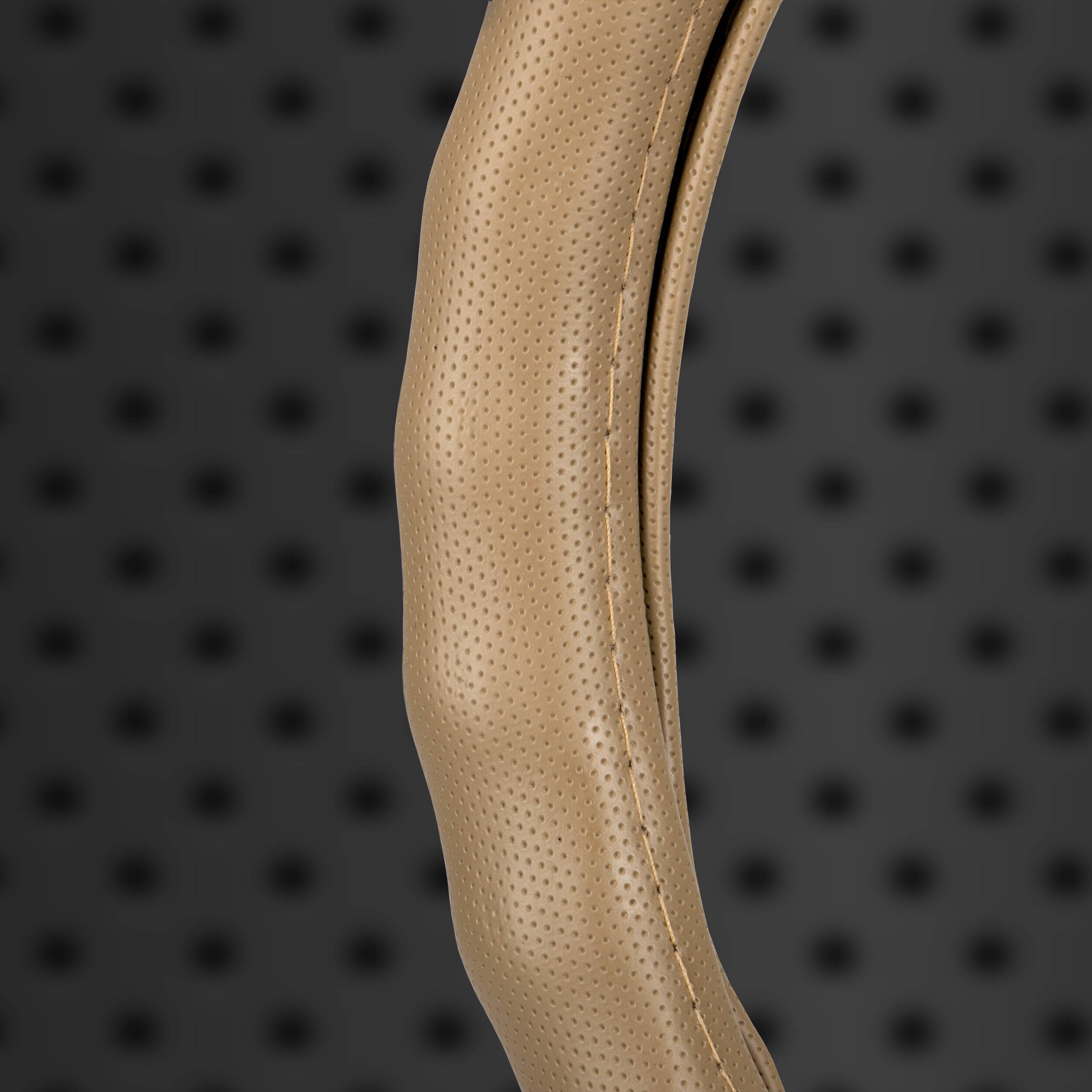 HEYNER® Lenkradhülle Auto 37–39 cm – weich, griffig, beige, soft perforiert, geruchsneutral, rutschfest