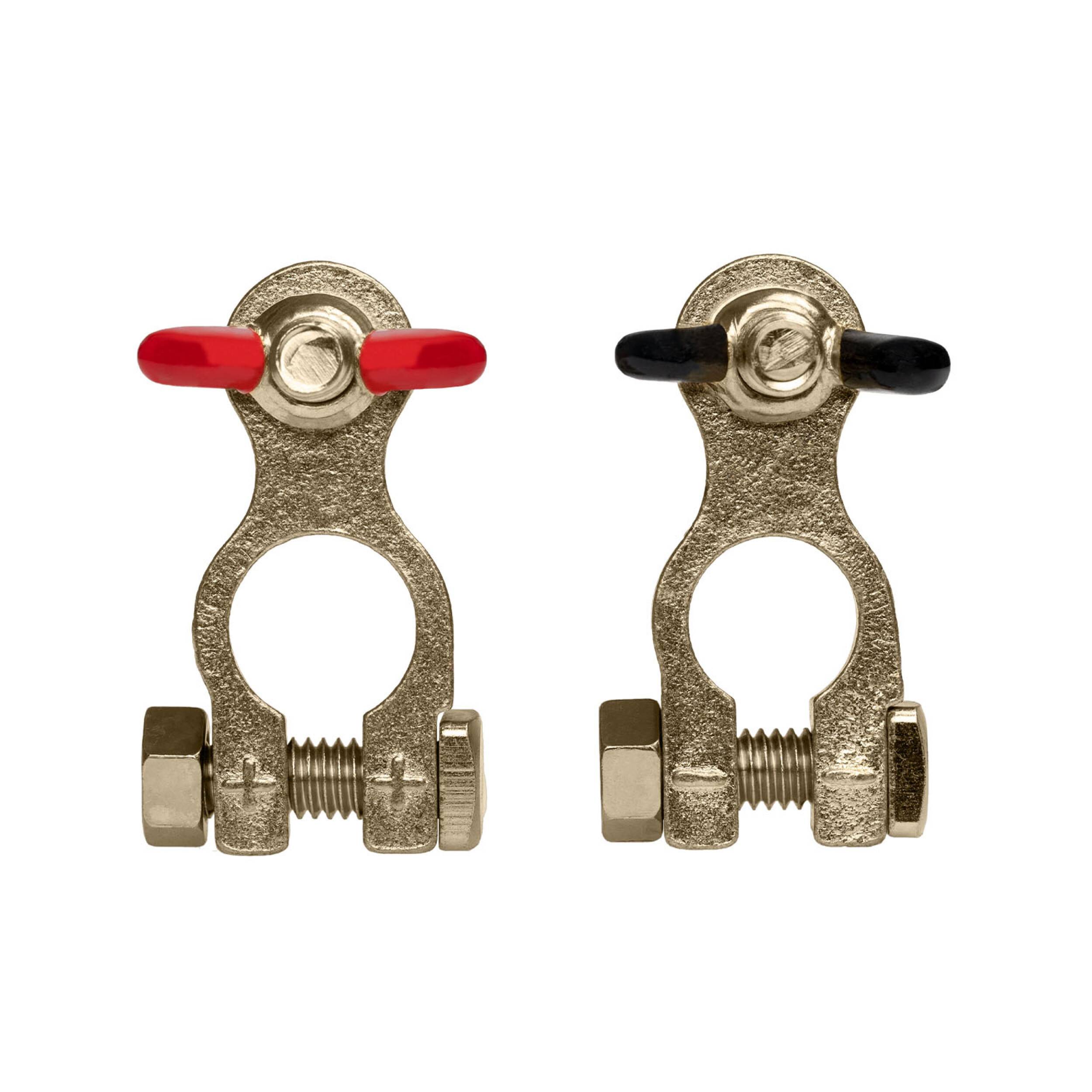 alca® Batterie-Polklemmen Wing Set 2 St. rot/schwarz 12/24 Volt Autobatterie Klemme Batteriepoladapter Anschlussklemme