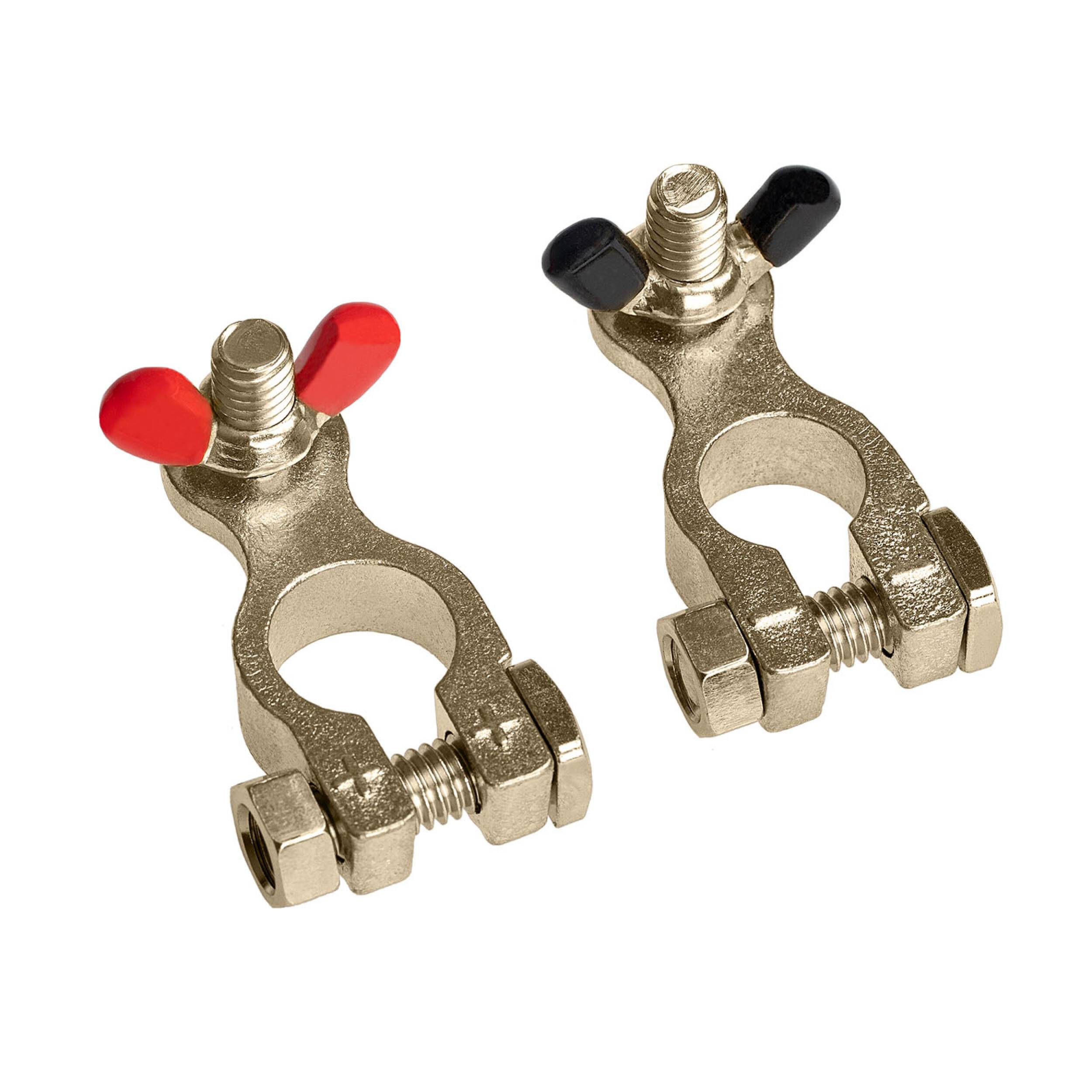 alca® Batterie-Polklemmen Wing Set 2 St. rot/schwarz 12/24 Volt Autobatterie Klemme Batteriepoladapter Anschlussklemme