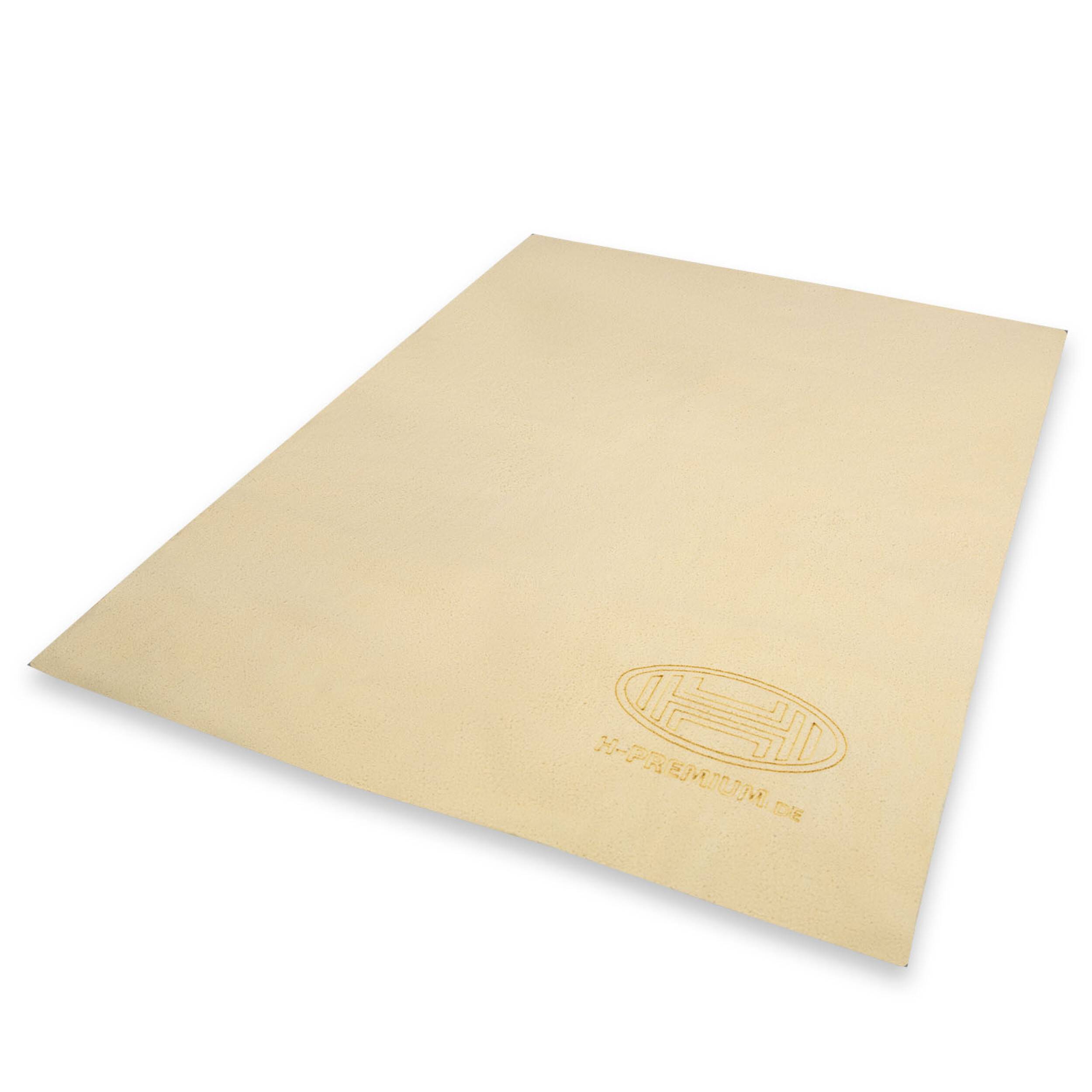 HEYNER® Lederlappen mit Kunststoffbox 43 x 32 cm echtes Leder Reinigungstuch Lappen Fenster Glas Lack Autopflege