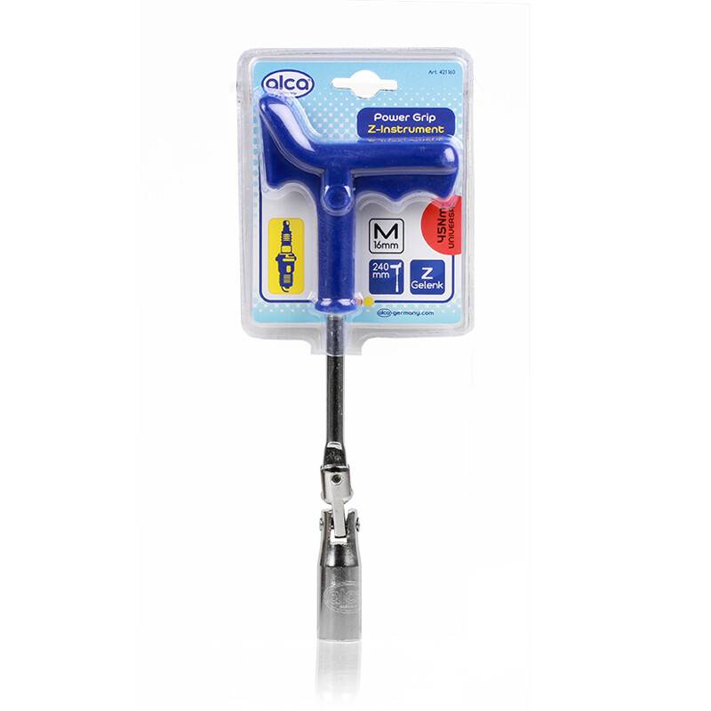 alca® Zündkerzenschlüssel 16 mm Kraftgriff Z-Gelenk Universal Zündkerzenentferner Zündkerzensteckschlüssel Werkzeug für