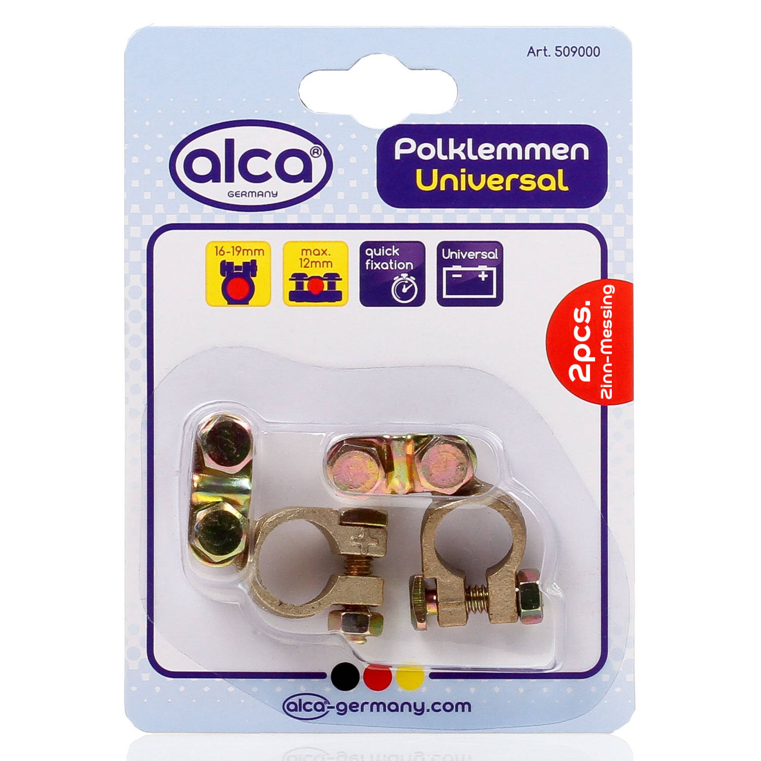 alca® Batterie-Polklemmen Set 2 St. 12 Volt Autobatterie Klemme Batteriepoladapter Anschlussklemme Batteriepolklemme