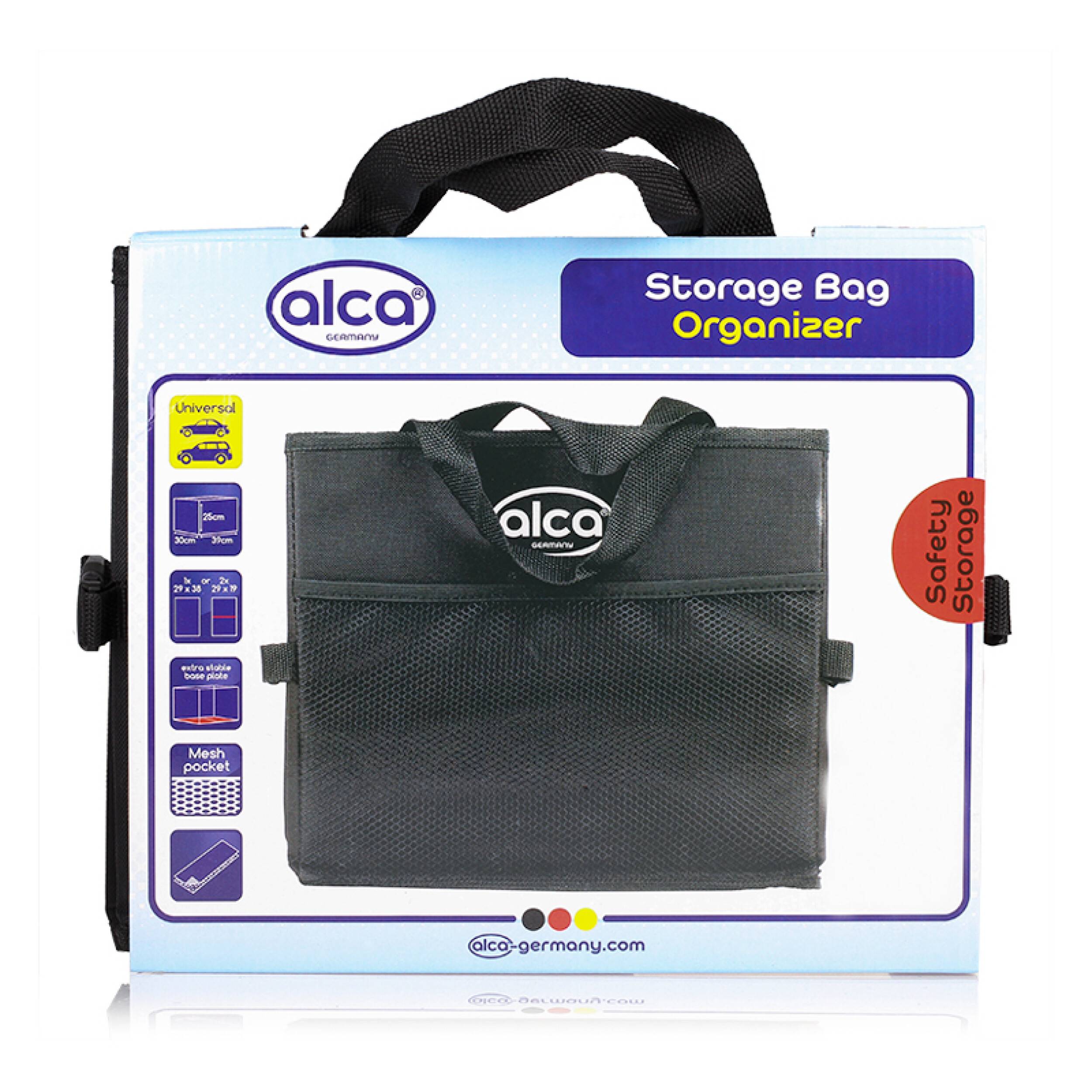 alca® Organizer Kofferraum Tasche Auto Box Autotasche Faltbar Universell verstärkter Boden stabil Schwarz 2 Fächer