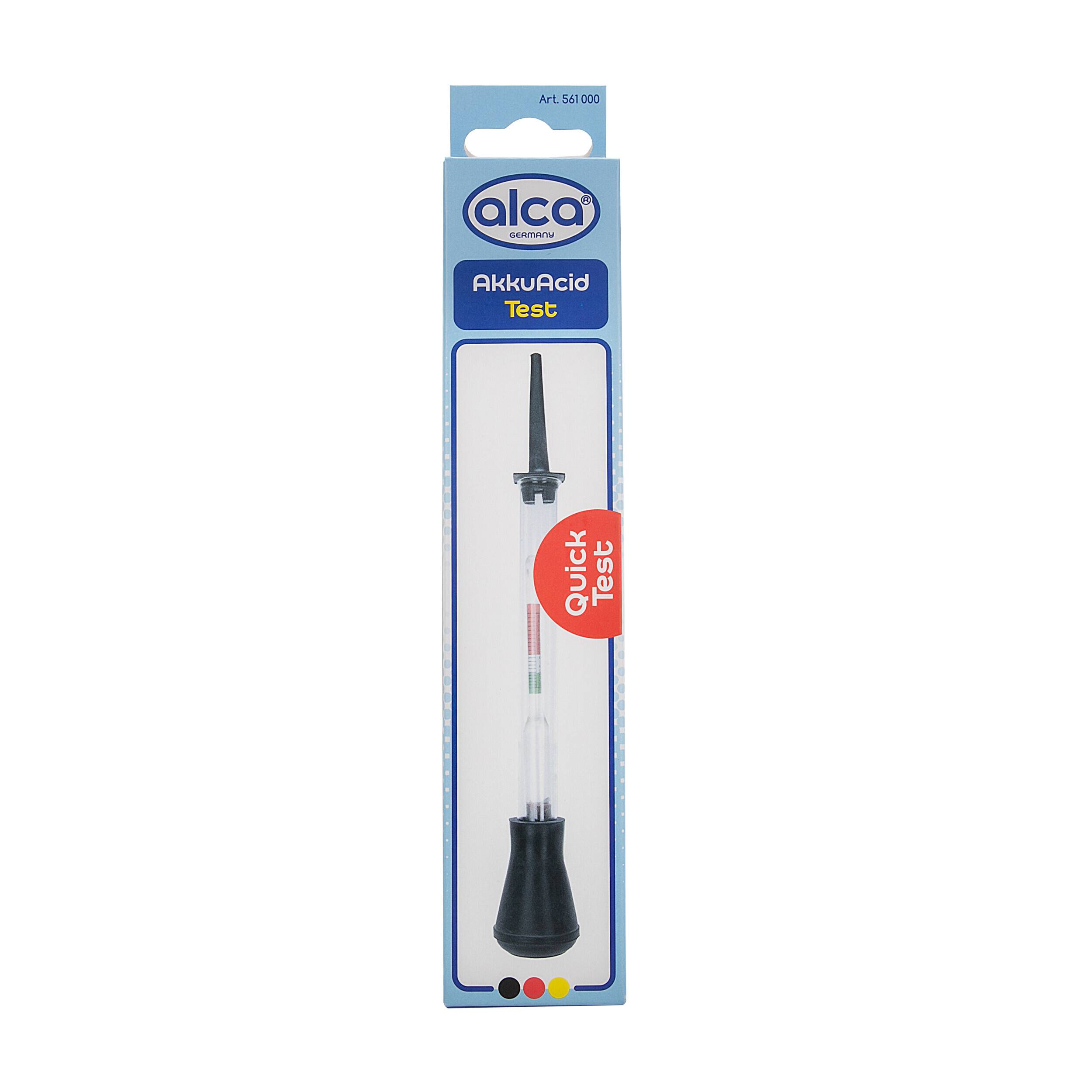 alca® Batteriesäure-Prüfer Glaszylinder 17 cm Ladezustand-Test Misst Dichte der Flüssigkeit, Skala zeigt