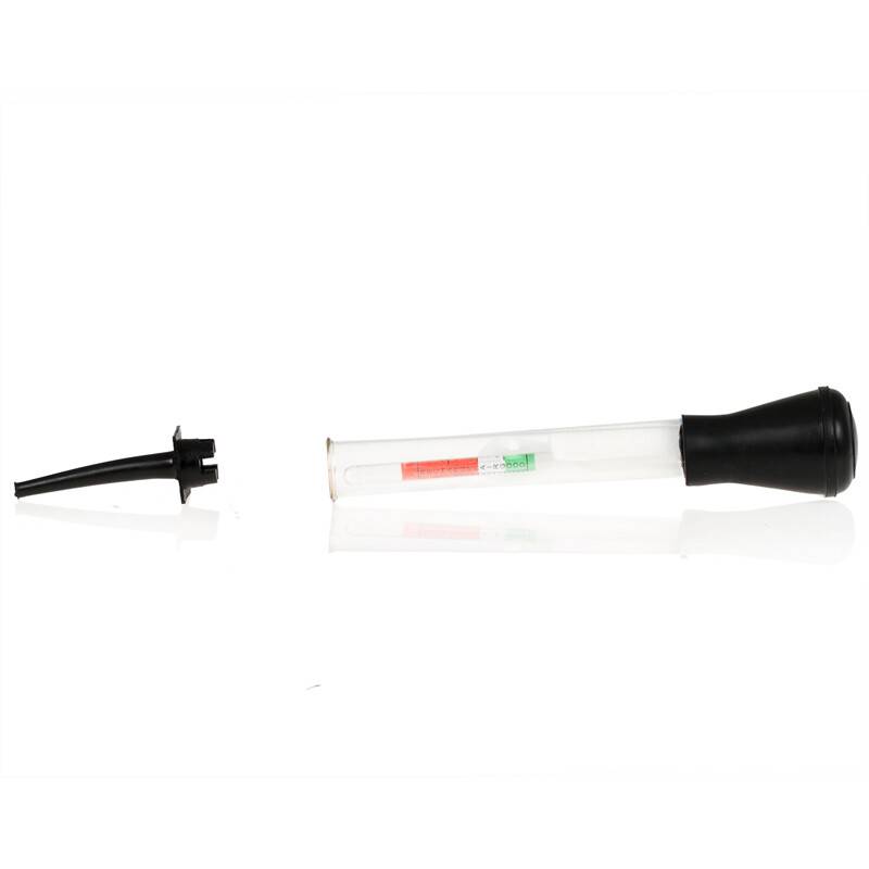 alca® Batteriesäure-Prüfer Glaszylinder 17 cm Ladezustand-Test Misst Dichte der Flüssigkeit, Skala zeigt