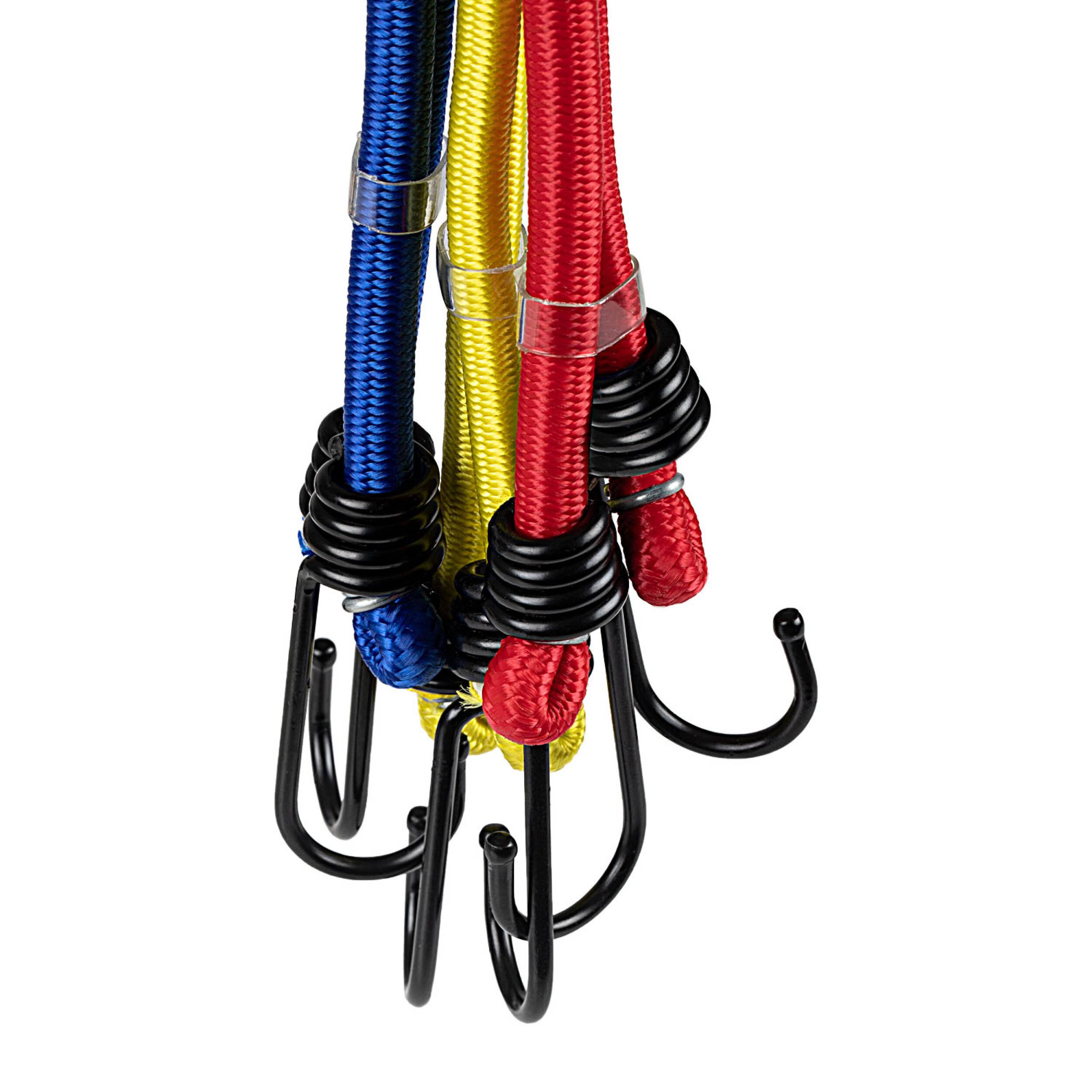 alca® Gepäckspanner mit Haken Gepäckhexagon 6 x 40 cm Gummi-Spannseile 6-Armig Elastisch mit Stahlhaken Sichern und