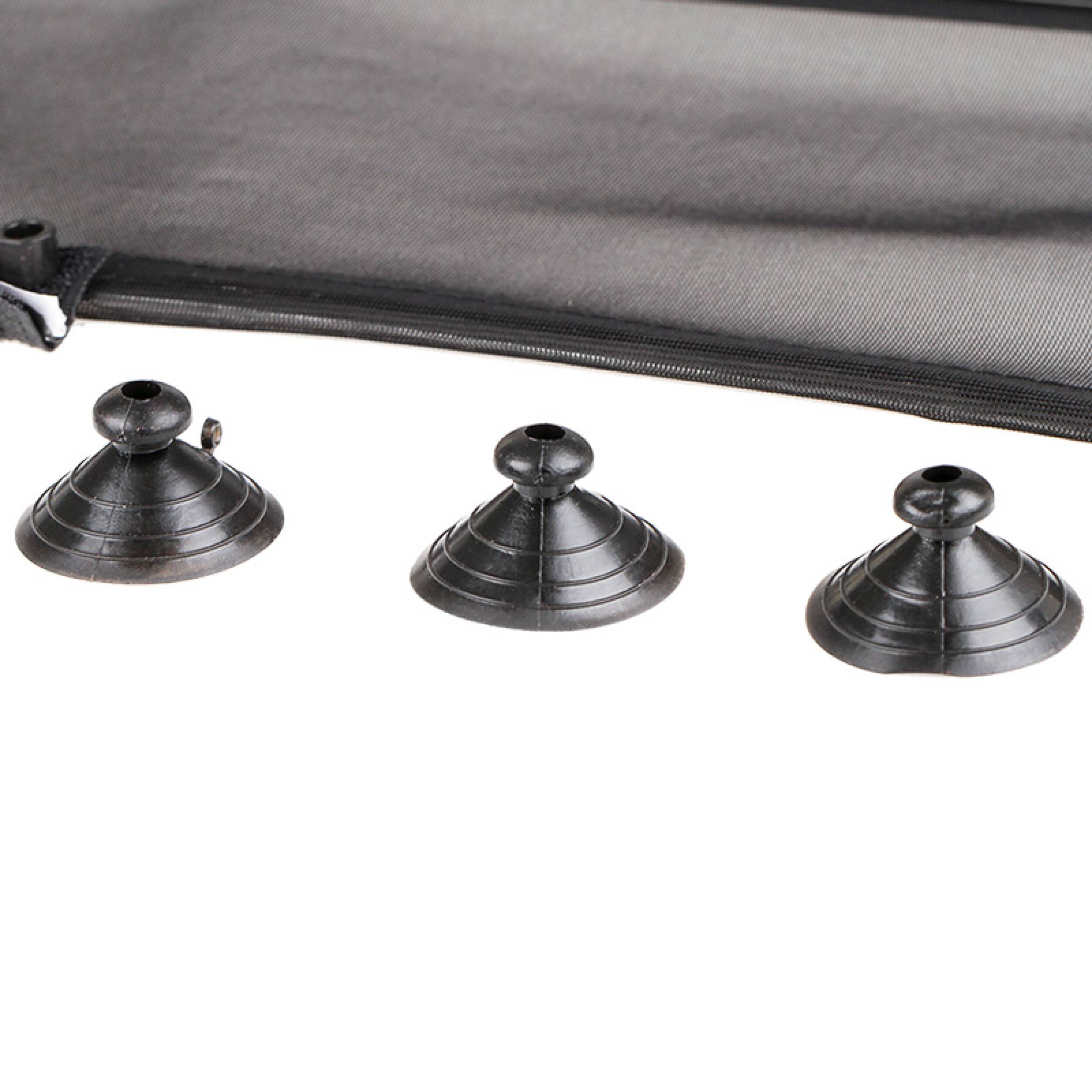 HEYNER® Auto-Sonnenrollo 2 x 52 x 55 cm Autofenster Sonnenblende UV Schutz mit Saugnapf & Einhand-Einrollfunktion