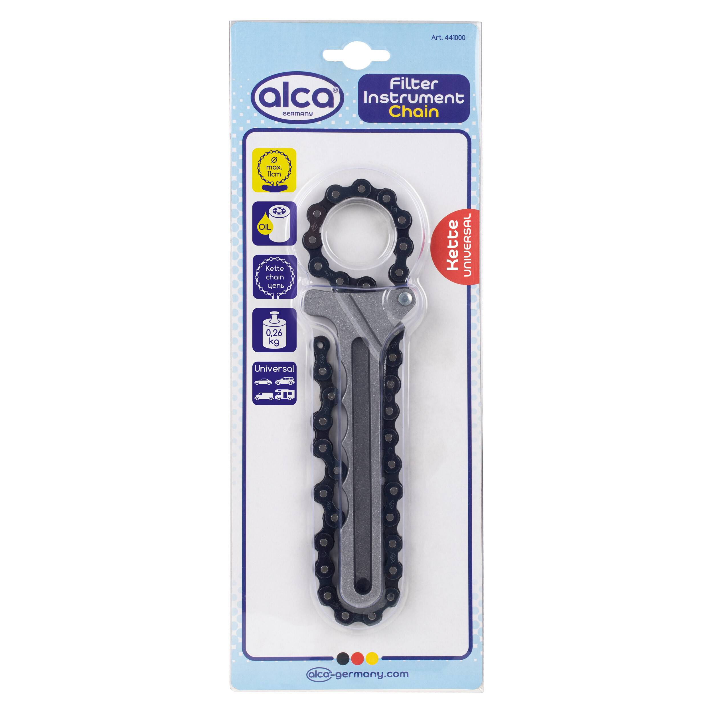 alca® Ölfilterschlüssel bis 11 cm Durchmesser, automatische Verstellung verstellbares Werkzeug für Filter- Ein &