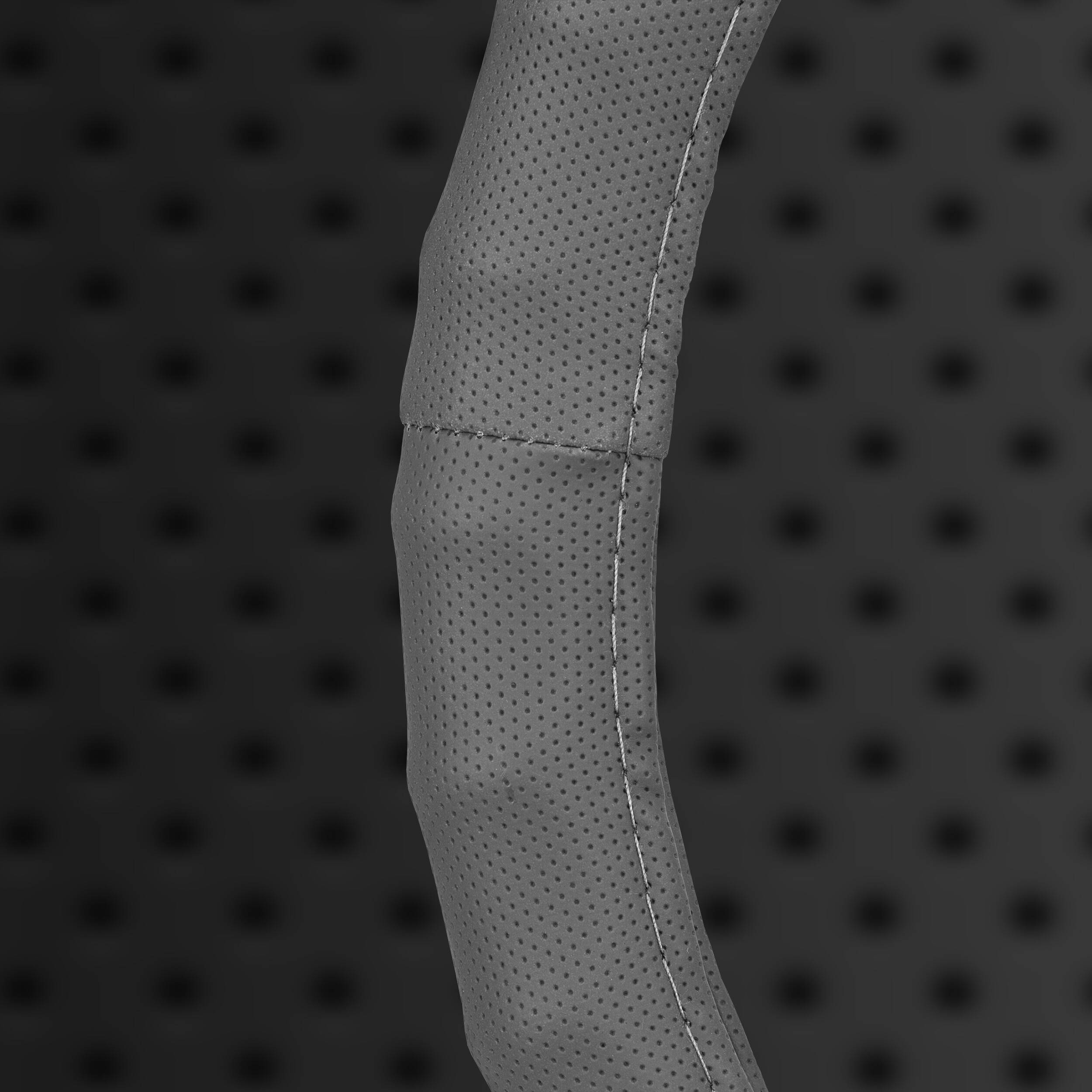 HEYNER® Lenkradhülle 37–39 cm – weich, griffig, grau, soft perforiert, geruchsneutral, rutschfest