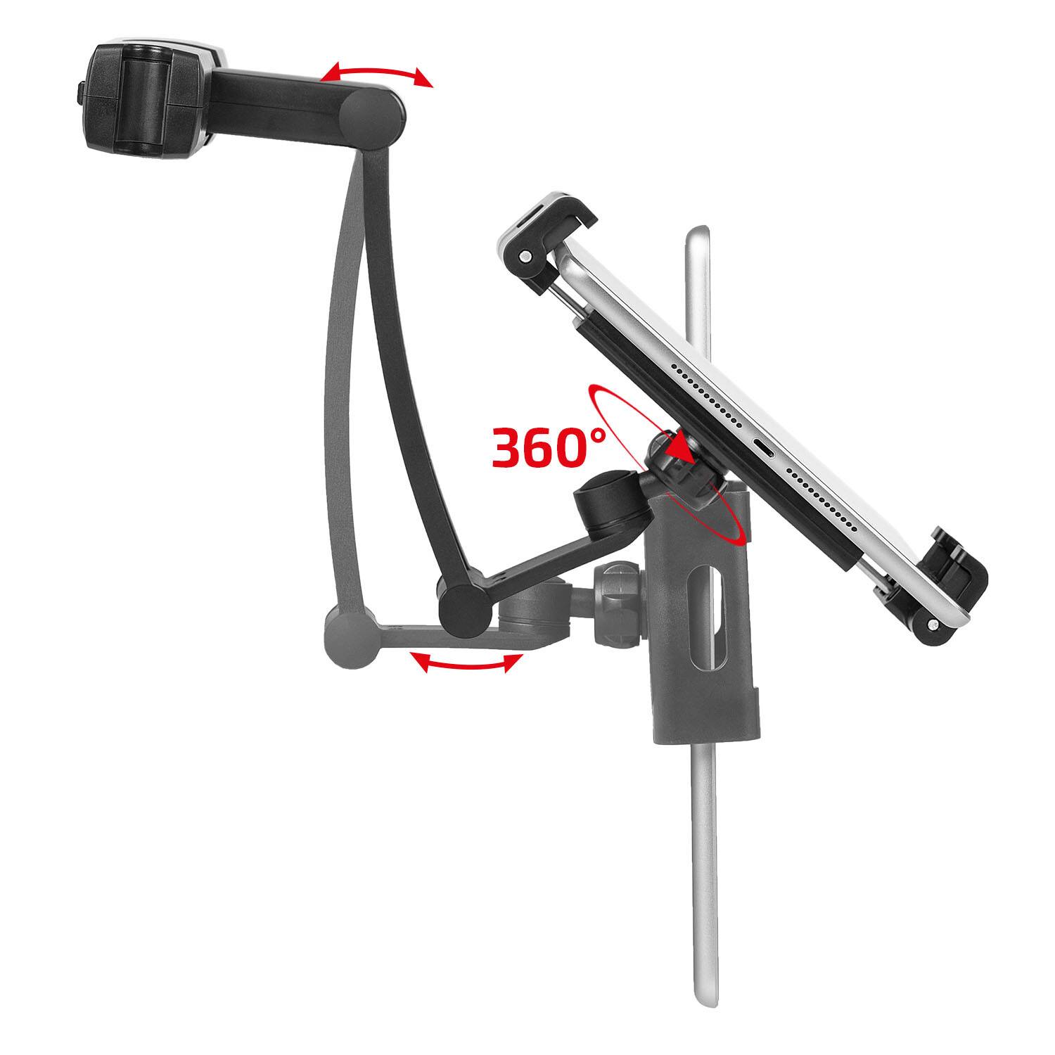 HEYNER® Tablethalter Auto Kopfstütze 4,7-13 Zoll 360° drehbar schwenkbar beugbar verstellbar Universal Tablet Smartphone