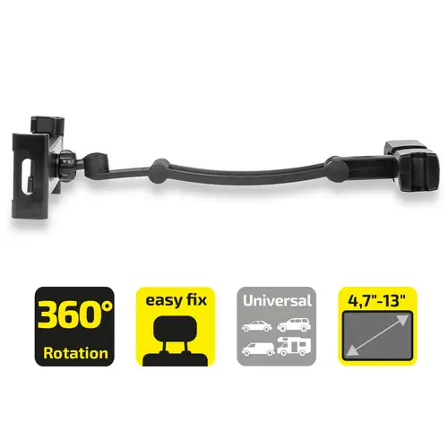 HEYNER® Tablethalter Auto Kopfstütze 4,7-13 Zoll 360° drehbar schwenkbar beugbar verstellbar Universal Tablet Smartphone HEYNER® Tablethalter Auto Kopfstütze 4,7-13 Zoll 360° drehbar schwenkbar beugbar verstellbar Universal Tablet Smartphone