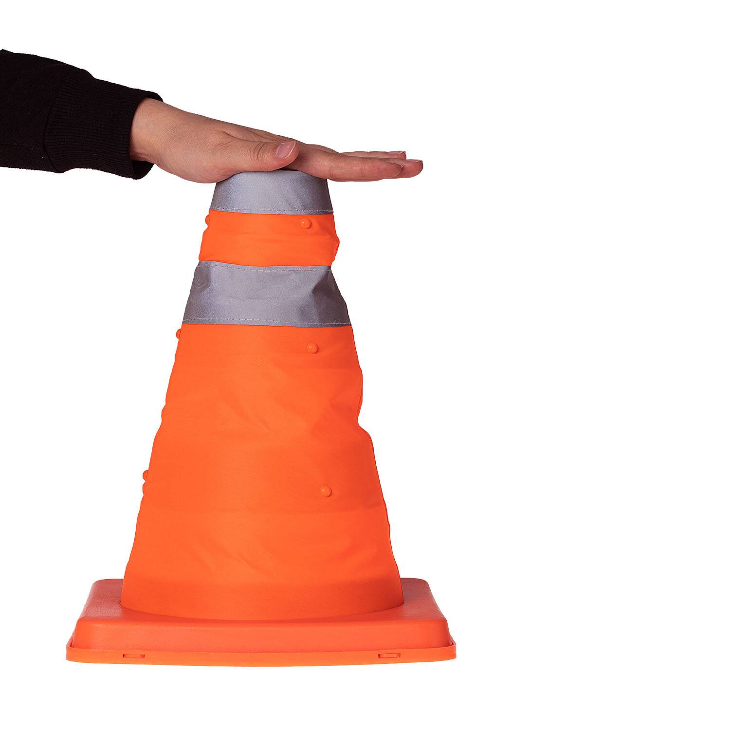 alca® Sicherheitskegel Faltbar 25x25x40 cm Reflektierend Orange 1-Stück Hohe Signalwirkung dank 2 Reflektorstreifen,