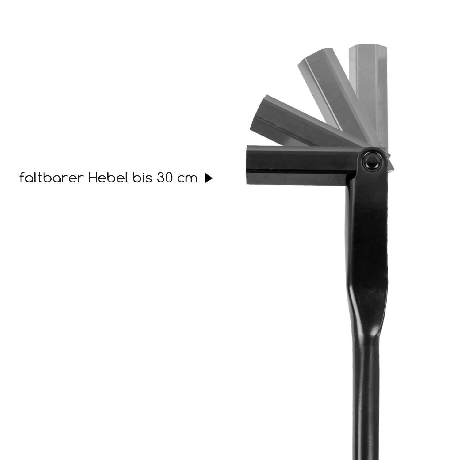 alca® Faltbarer Radmutterschlüssel 19 mm I mit Radkappenabzieher I Hebel bis 35 cm Länge I Universaler Radschlüssel für